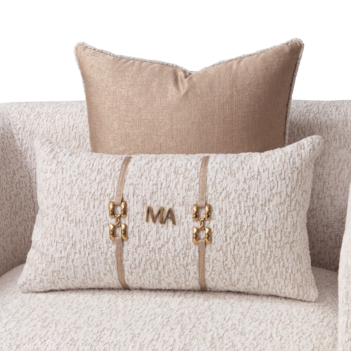 Michael Amini Savannah Breeze Matching Chair - Cashmere/Gold