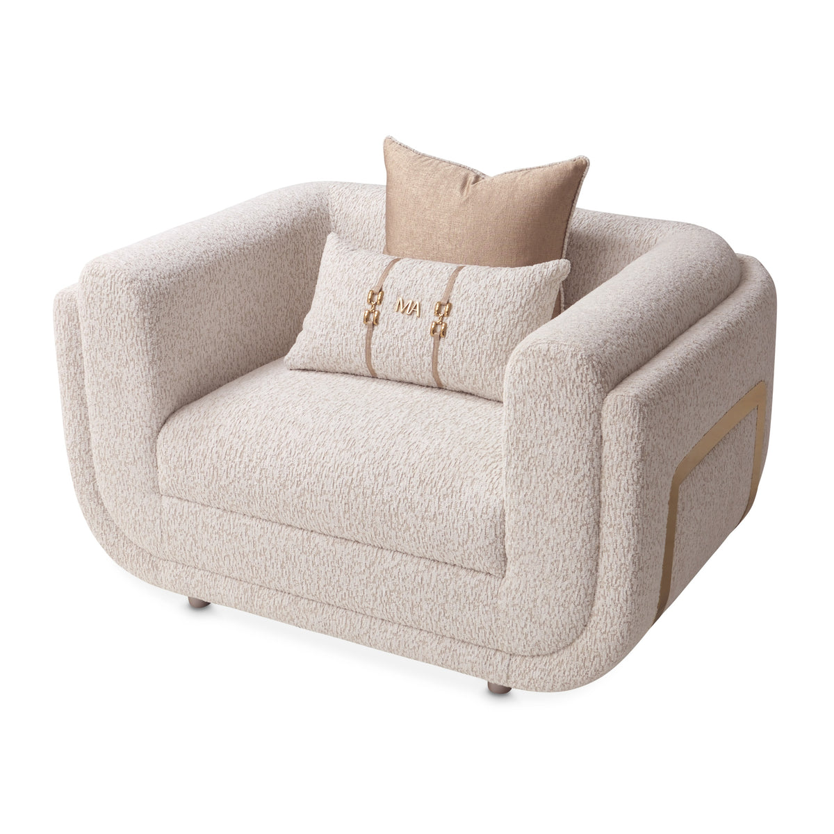 Michael Amini Savannah Breeze Matching Chair - Cashmere/Gold