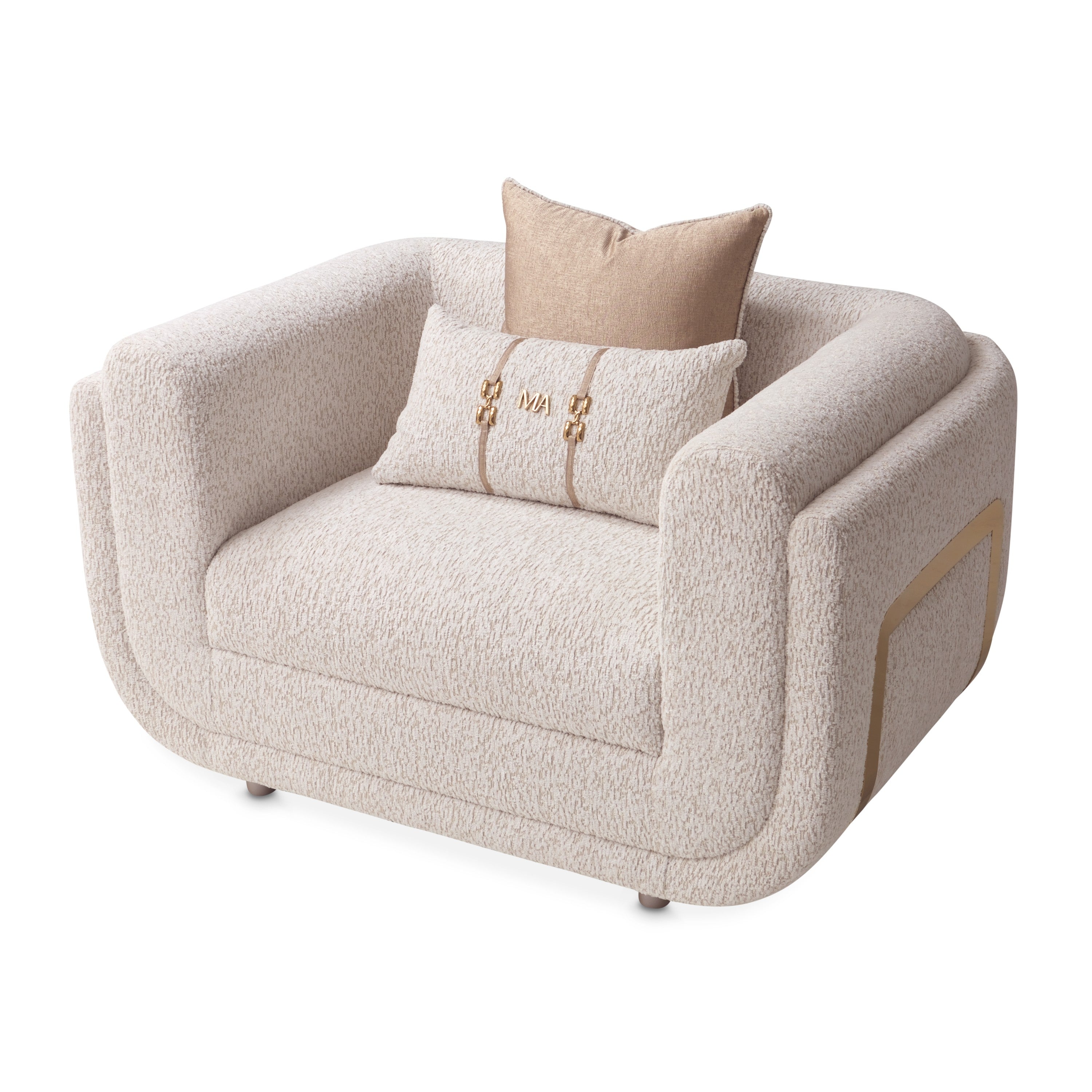 Michael Amini Savannah Breeze Matching Chair - Cashmere/Gold