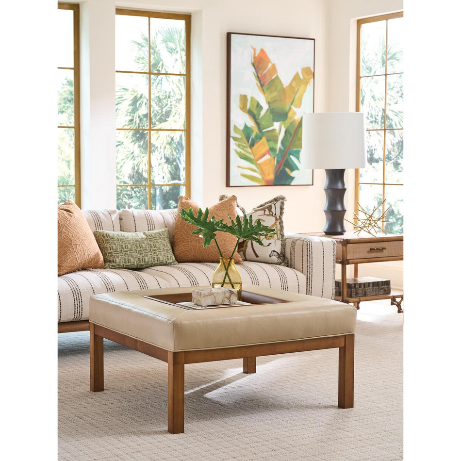 Lexington Crandon Park Leather Ottoman