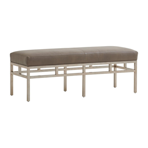 Barclay Butera Upholstery Lucca Leather Metal Bench