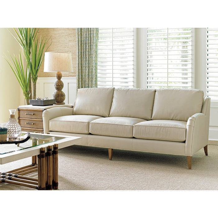 Tommy Bahama Home Twin Palms Coconut Grove Leather Sofa