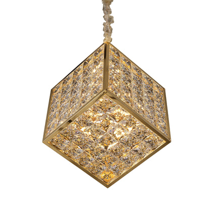 Michael Amini Cubes Modern Crystal Chandelier - Gold