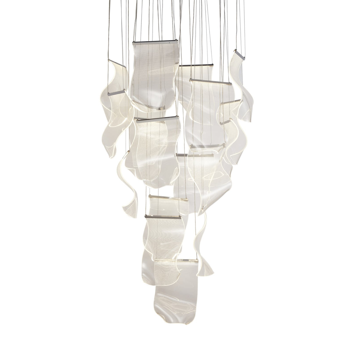 Michael Amini Sheer Waves 18-Light Round LED Chandelier - Chrome