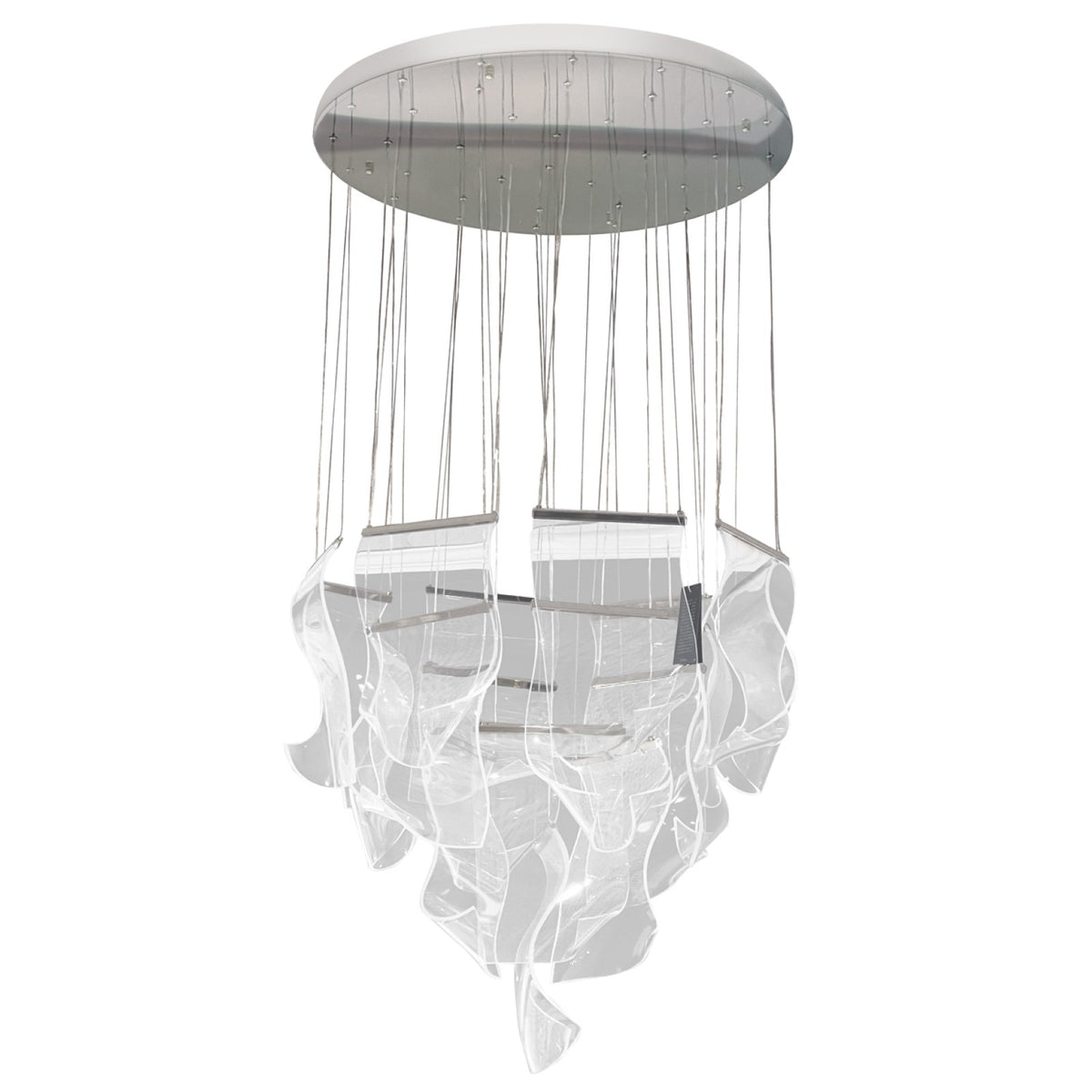 Michael Amini Sheer Waves 18-Light Round LED Chandelier - Chrome