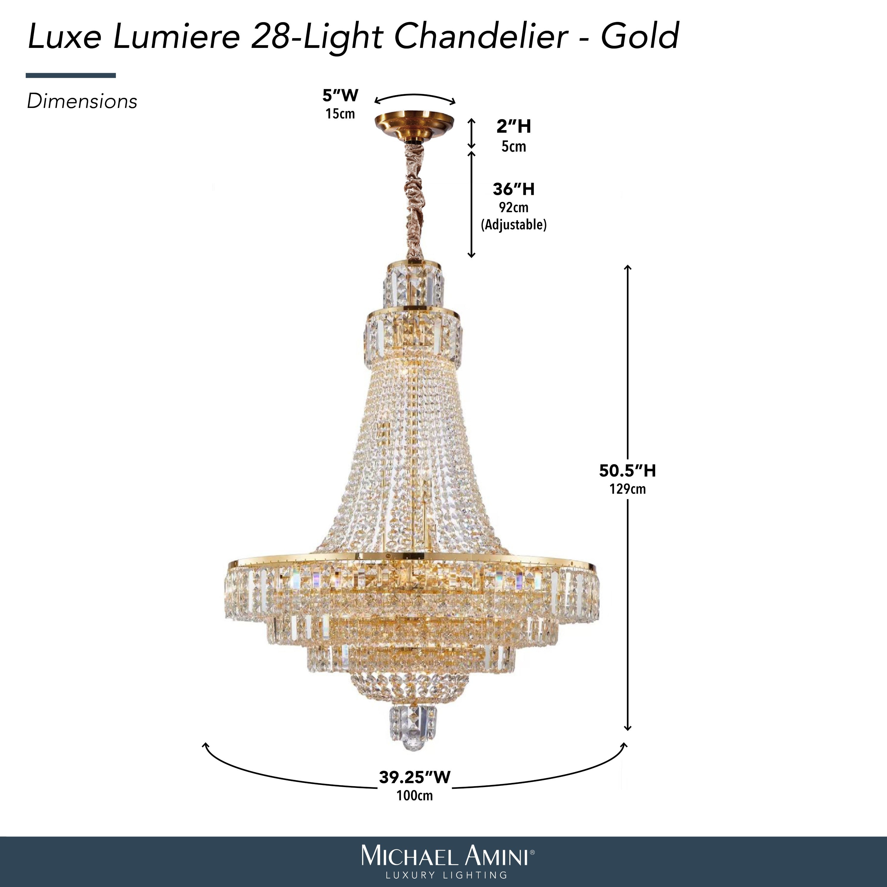 Michael Amini Luxe Lumiere 28-Light Crystal Chandelier - Gold