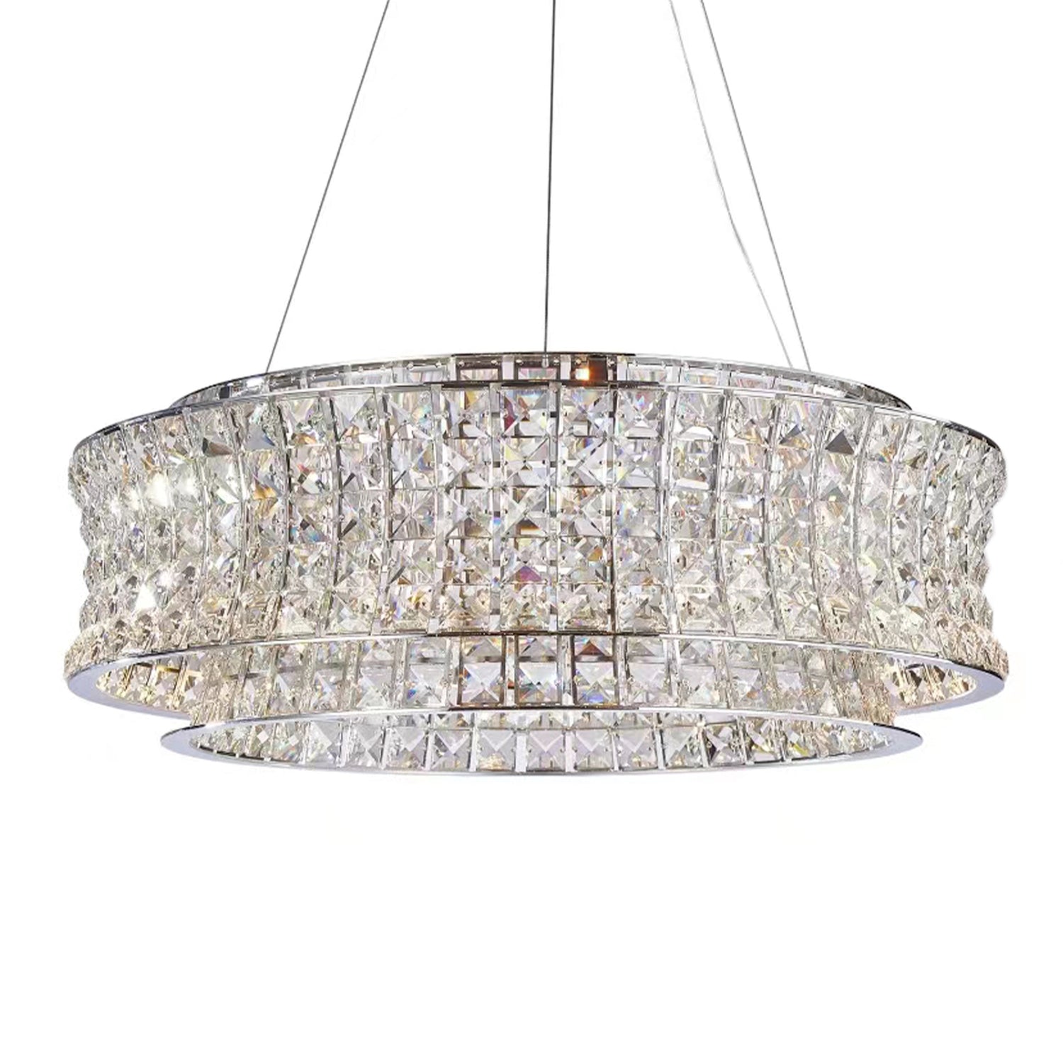 Michael Amini Galaxy Round LED Crystal Chandelier - Chrome