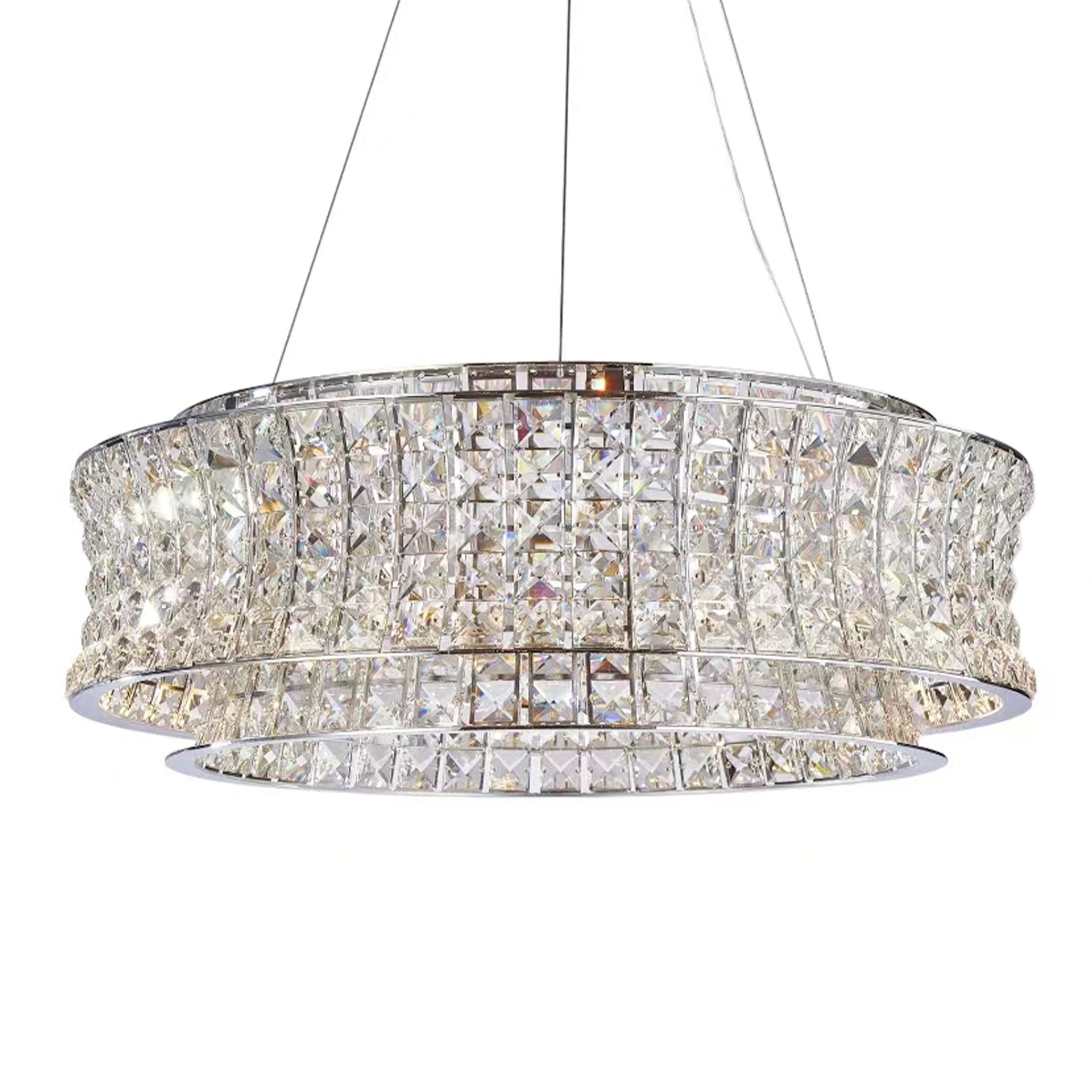 Michael Amini Galaxy Round LED Crystal Chandelier - Chrome