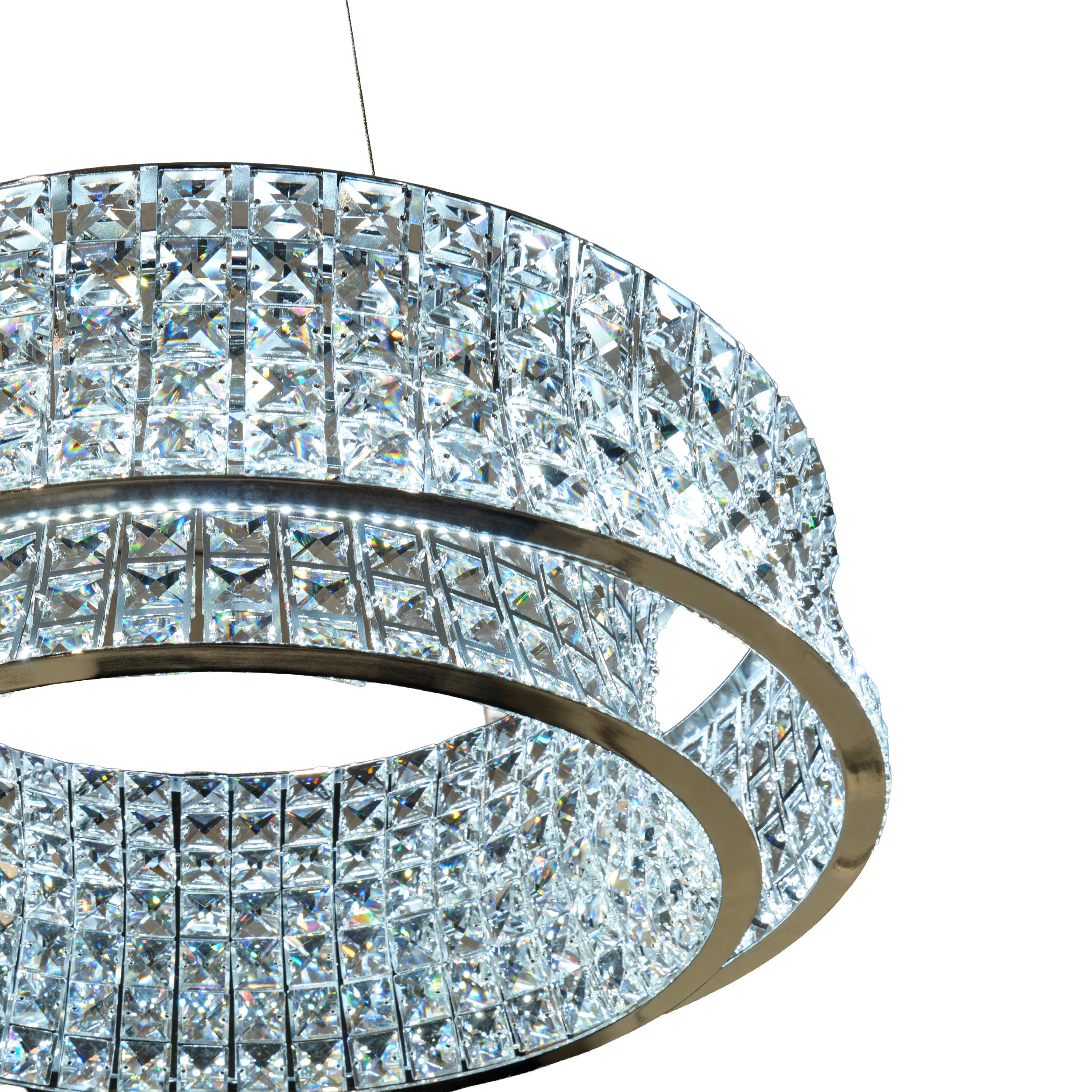 Michael Amini Galaxy Round LED Crystal Chandelier - Chrome