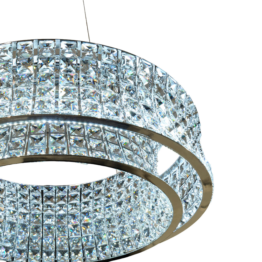 Michael Amini Galaxy Round LED Crystal Chandelier - Chrome