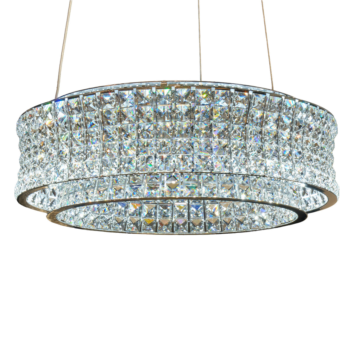 Michael Amini Galaxy Round LED Crystal Chandelier - Chrome