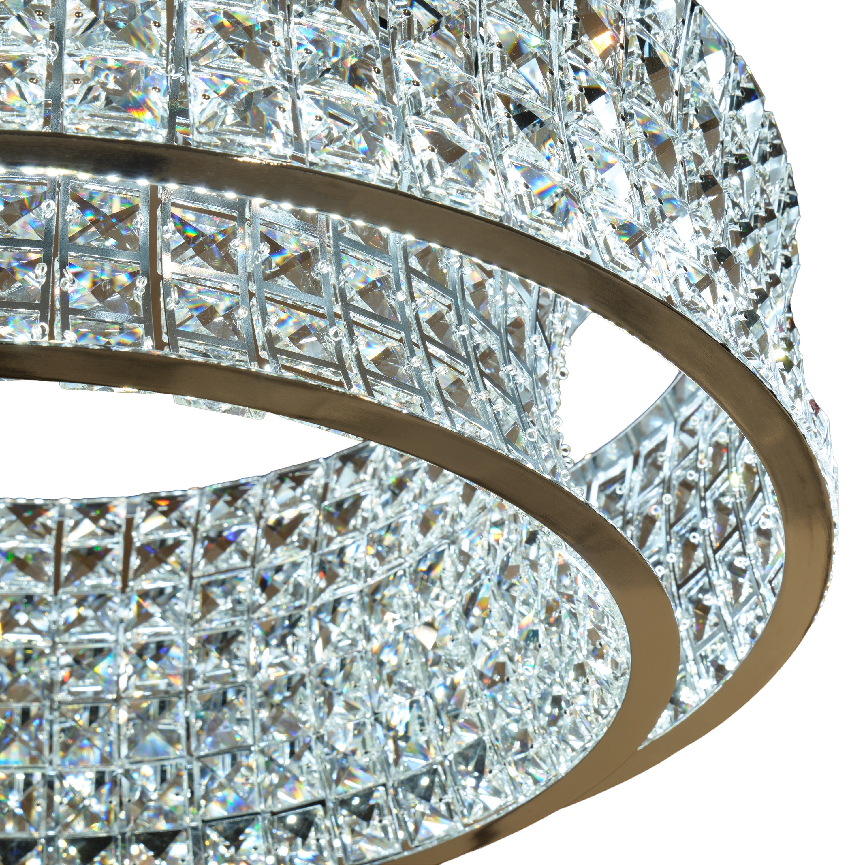 Michael Amini Galaxy Round LED Crystal Chandelier - Chrome