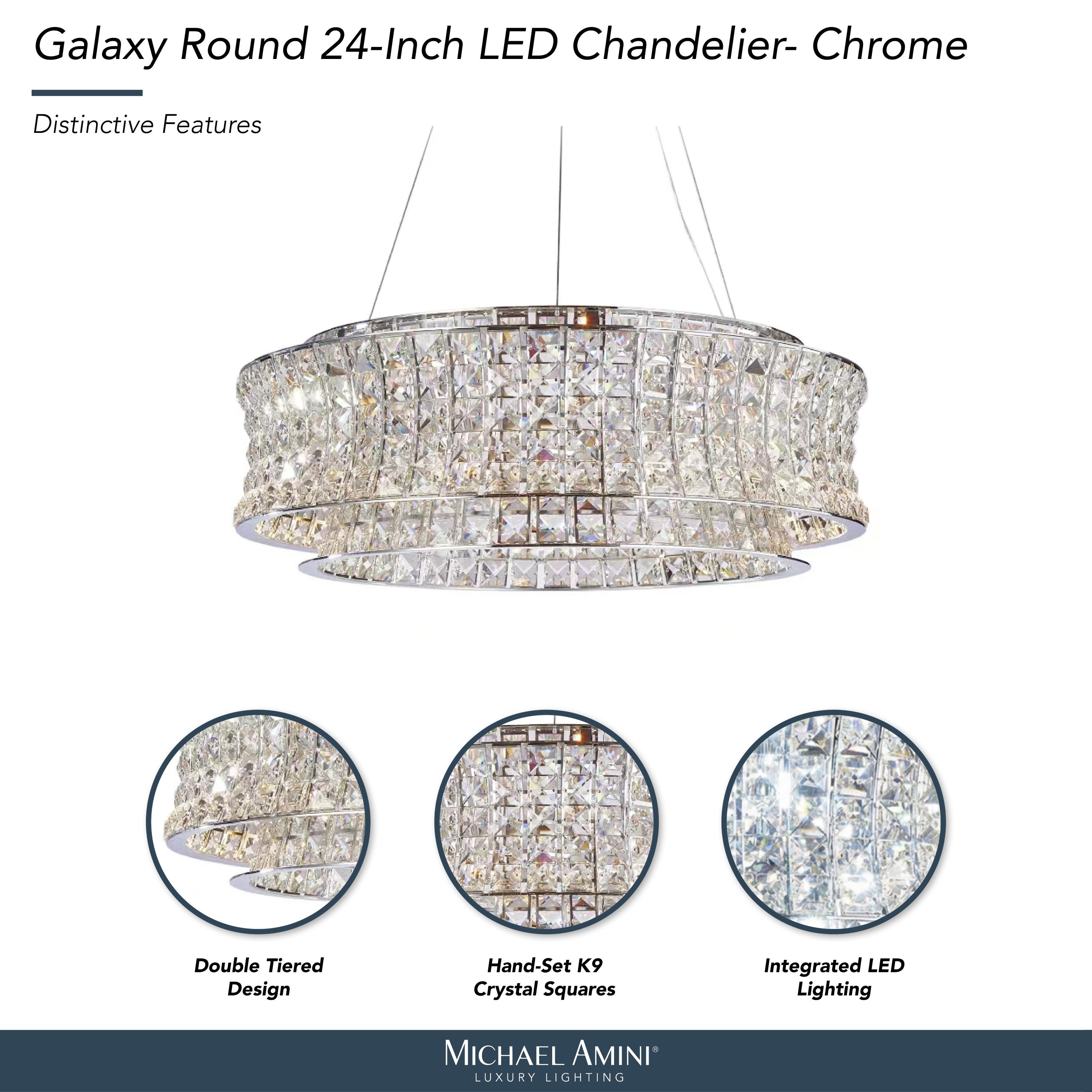 Michael Amini Galaxy Round LED Crystal Chandelier - Chrome