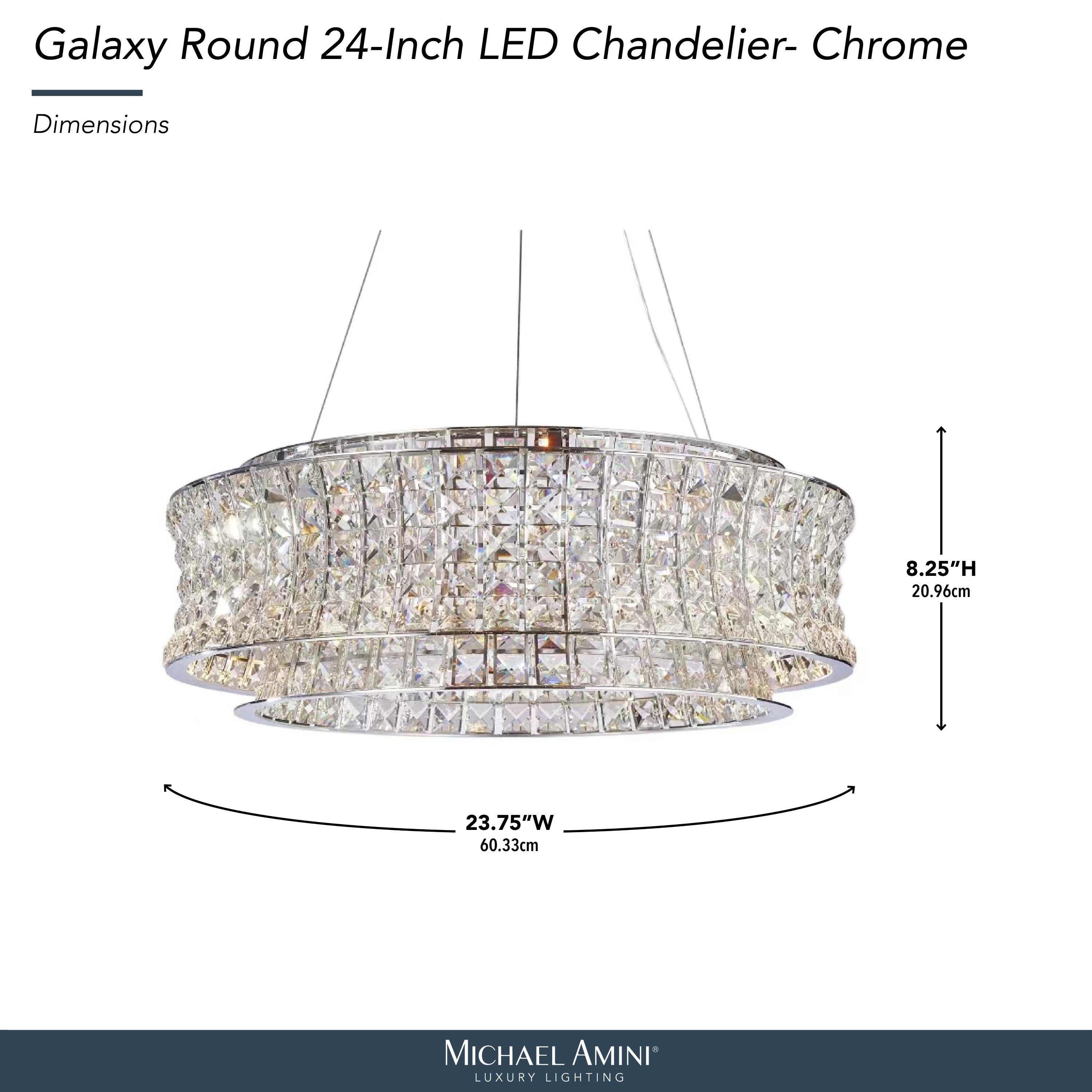 Michael Amini Galaxy Round LED Crystal Chandelier - Chrome