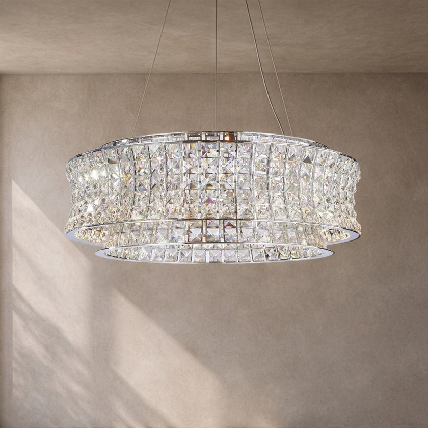 Michael Amini Galaxy Round LED Crystal Chandelier - Chrome