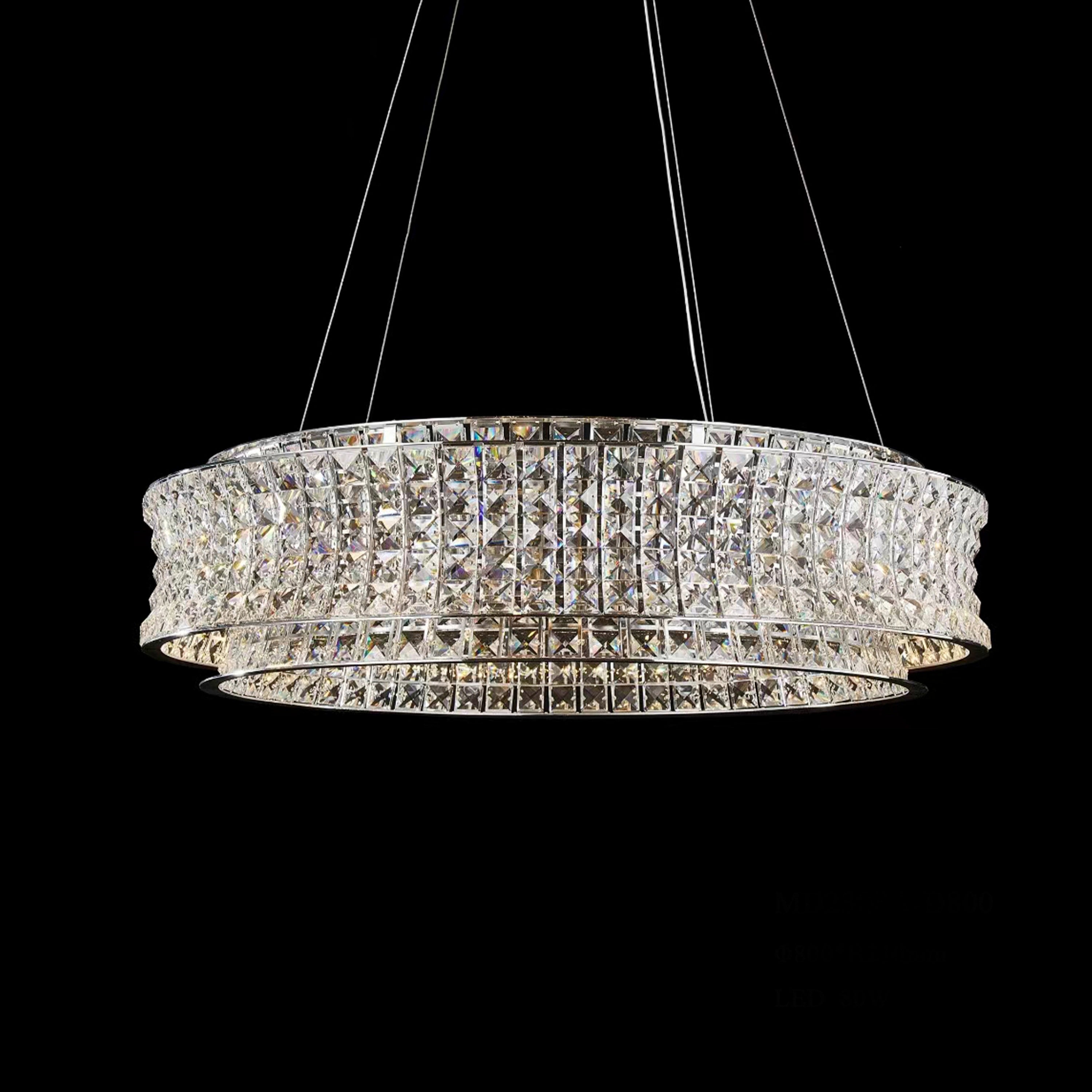 Michael Amini Galaxy Round LED Crystal Chandelier - Chrome