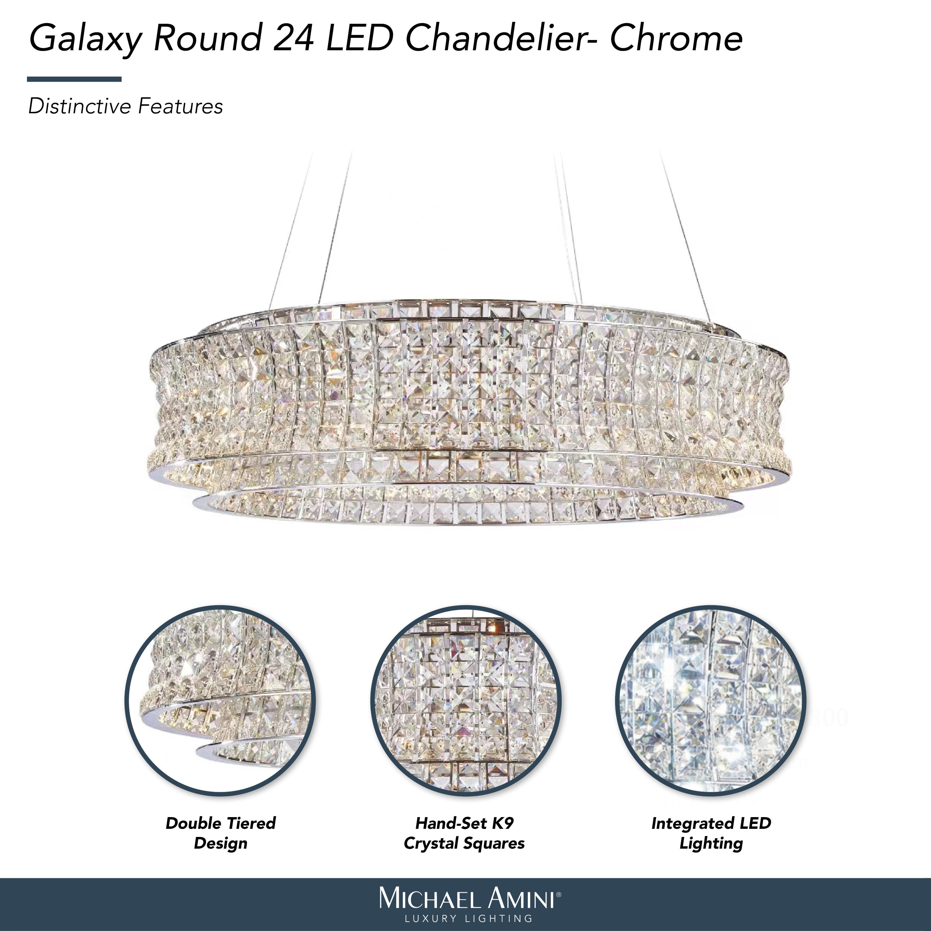 Michael Amini Galaxy Round LED Crystal Chandelier - Chrome