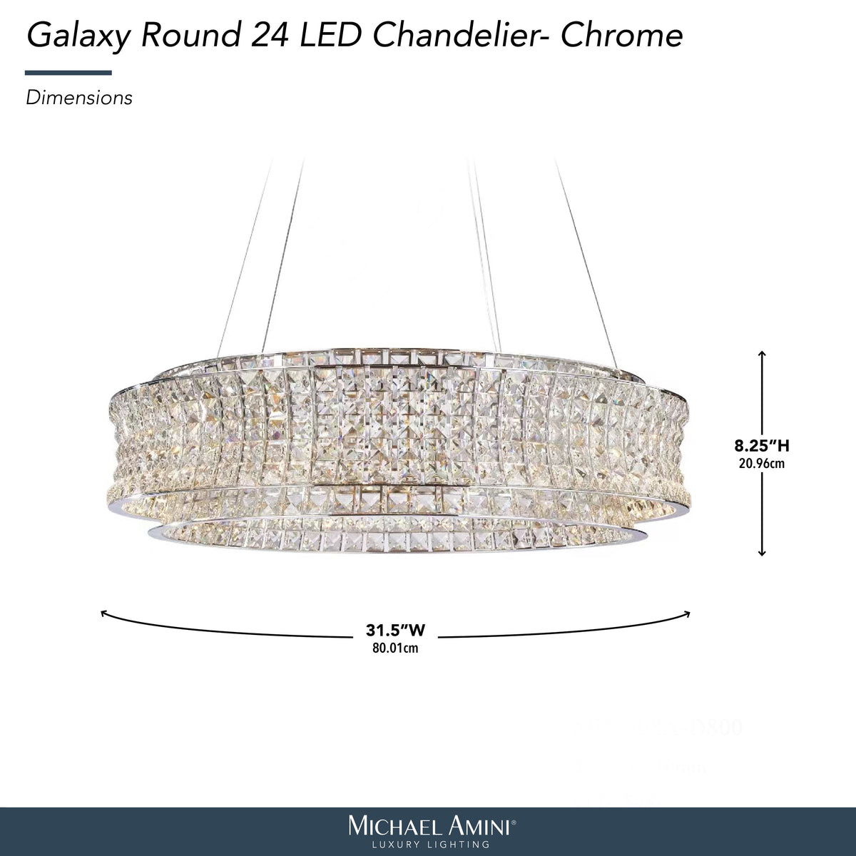 Michael Amini Galaxy Round LED Crystal Chandelier - Chrome