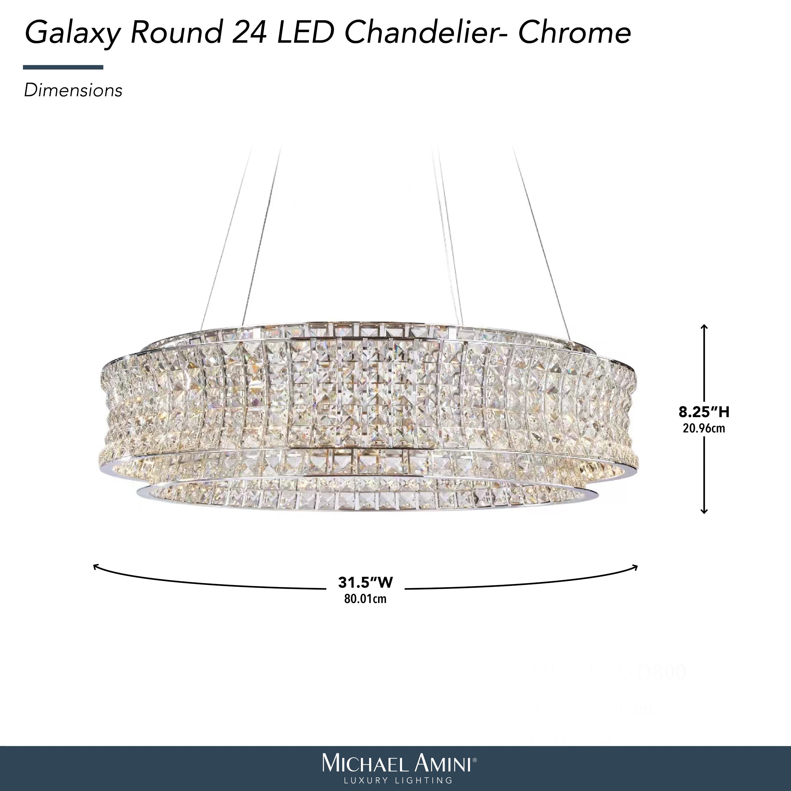 Michael Amini Galaxy Round LED Crystal Chandelier - Chrome