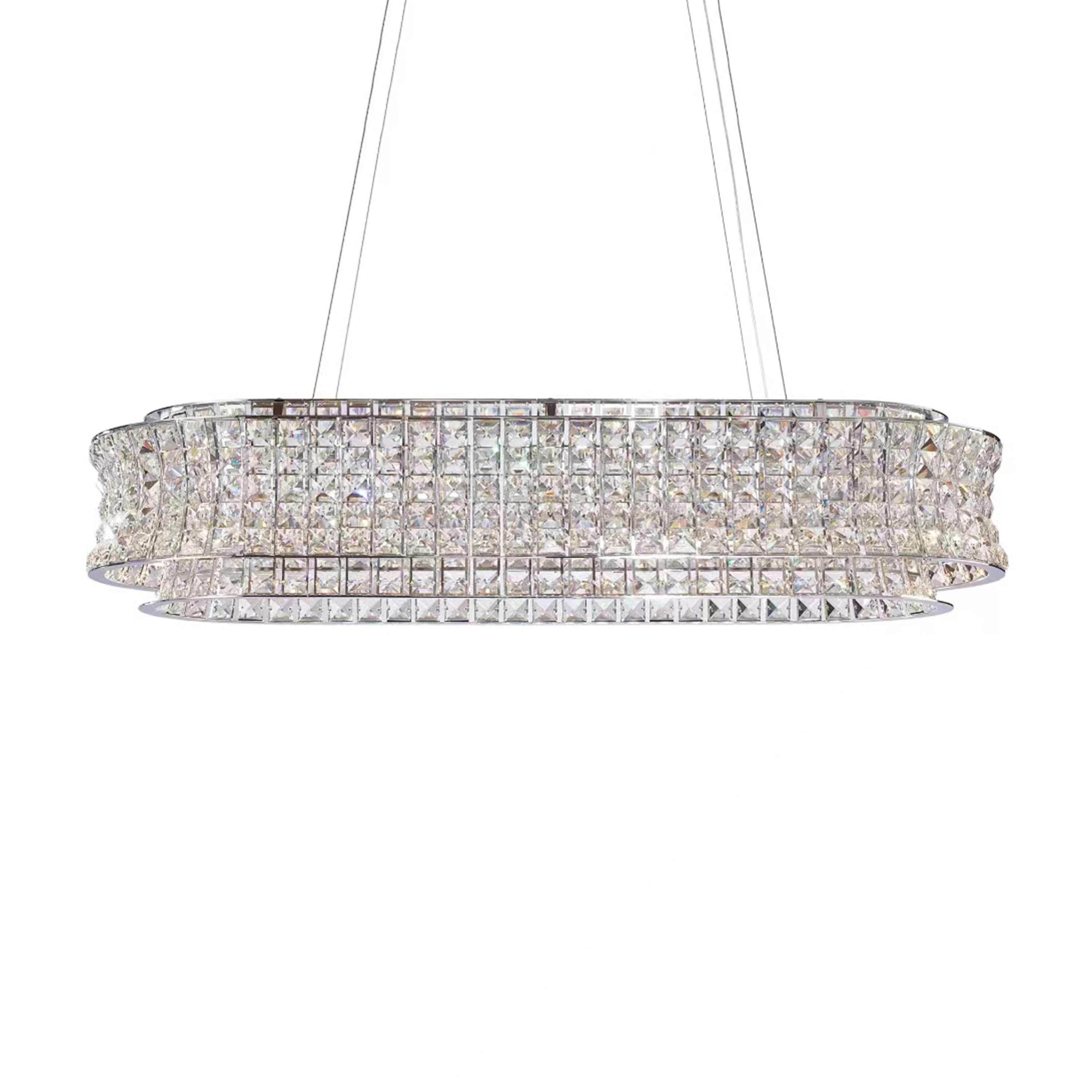 Michael Amini Galaxy Oval LED Crystal Chandelier - Chrome