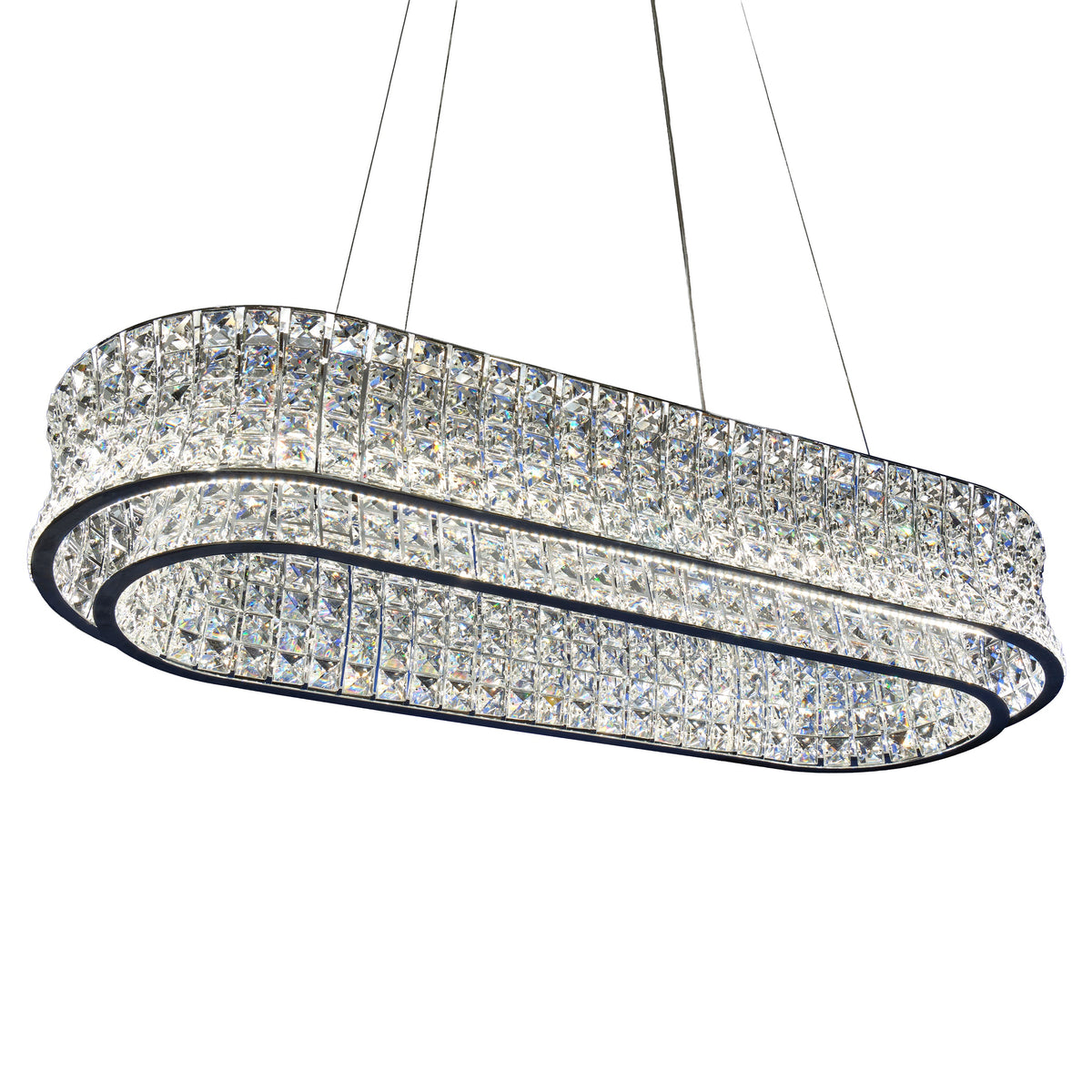 Michael Amini Galaxy Oval LED Crystal Chandelier - Chrome
