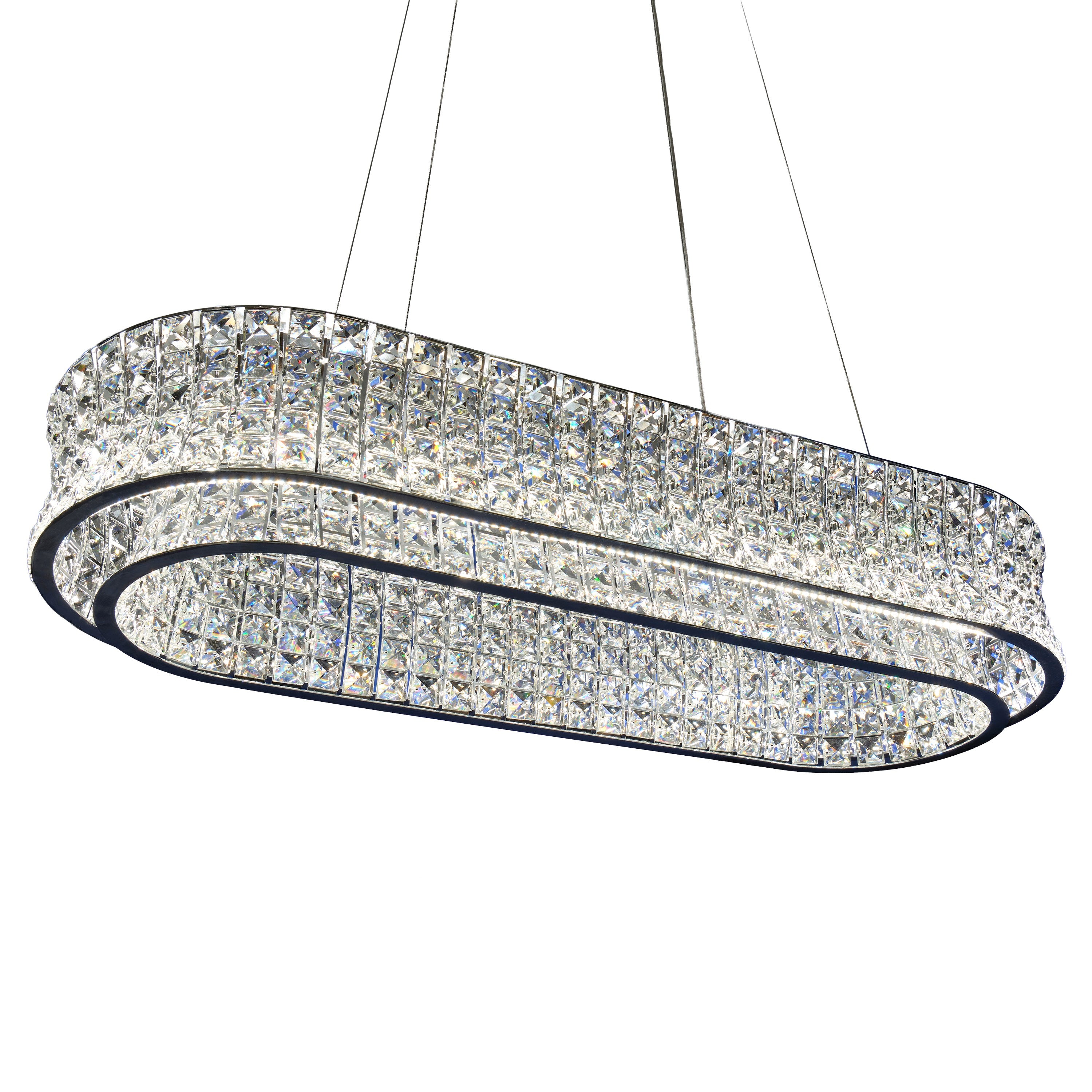 Michael Amini Galaxy Oval LED Crystal Chandelier - Chrome
