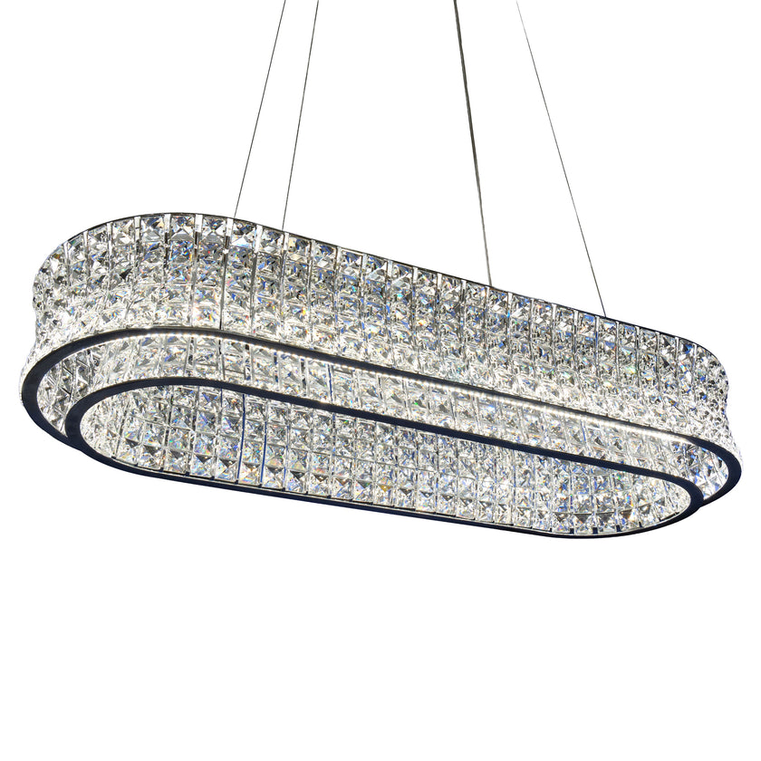 Michael Amini Galaxy Oval LED Crystal Chandelier - Chrome
