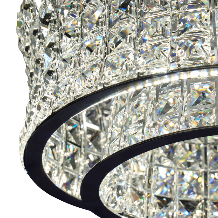 Michael Amini Galaxy Oval LED Crystal Chandelier - Chrome
