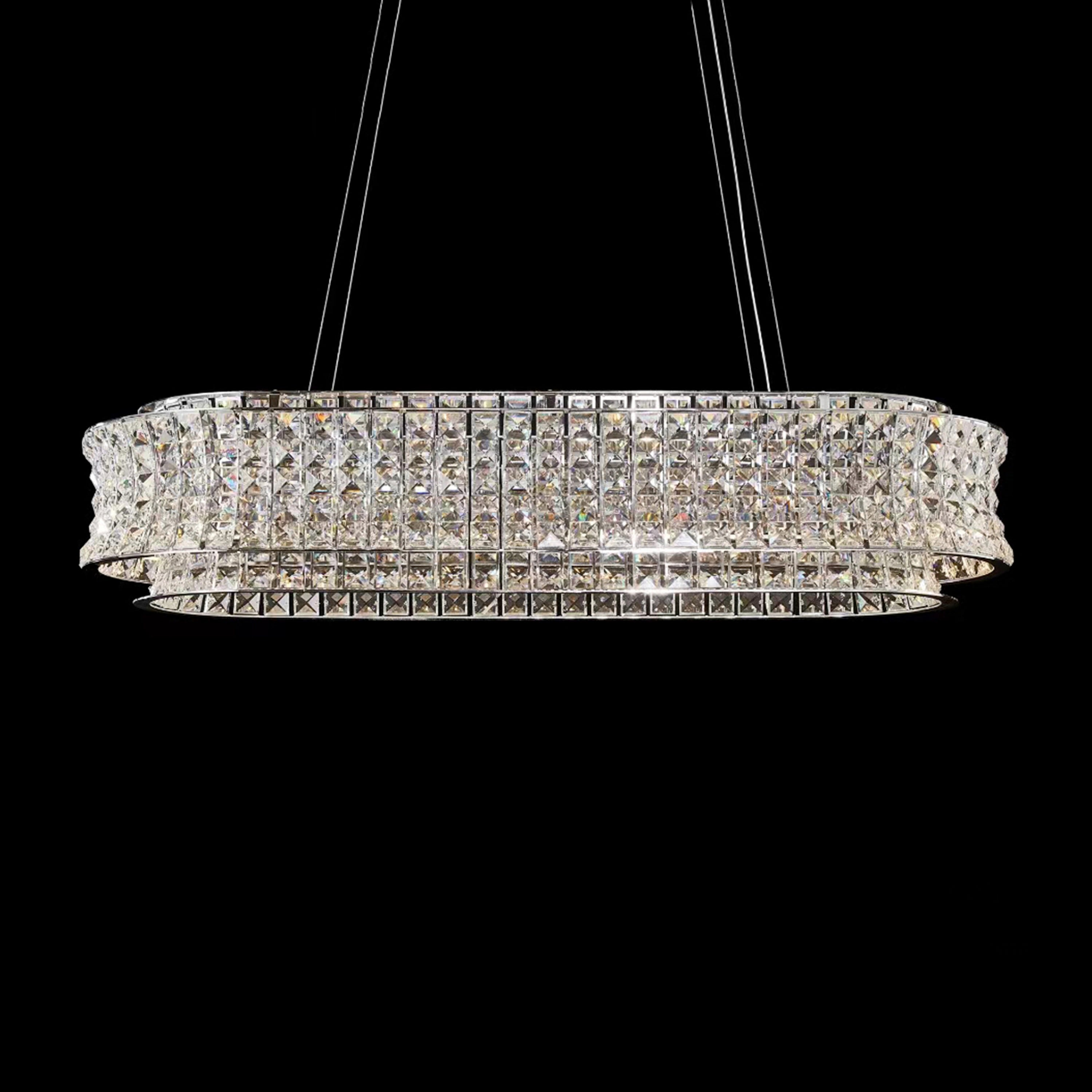 Michael Amini Galaxy Oval LED Crystal Chandelier - Chrome