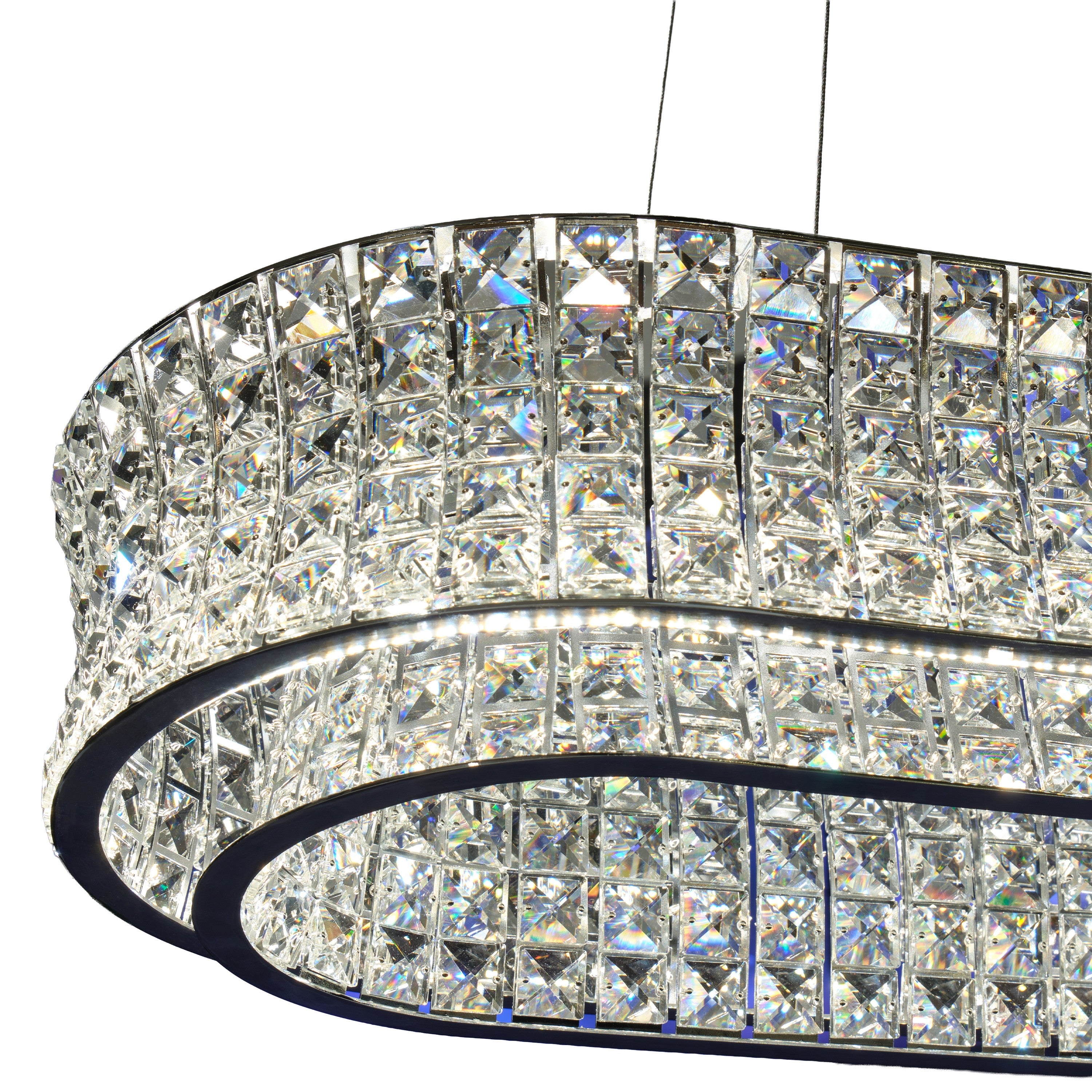 Michael Amini Galaxy Oval LED Crystal Chandelier - Chrome