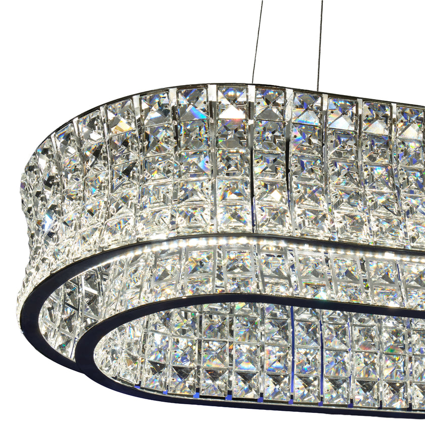 Michael Amini Galaxy Oval LED Crystal Chandelier - Chrome
