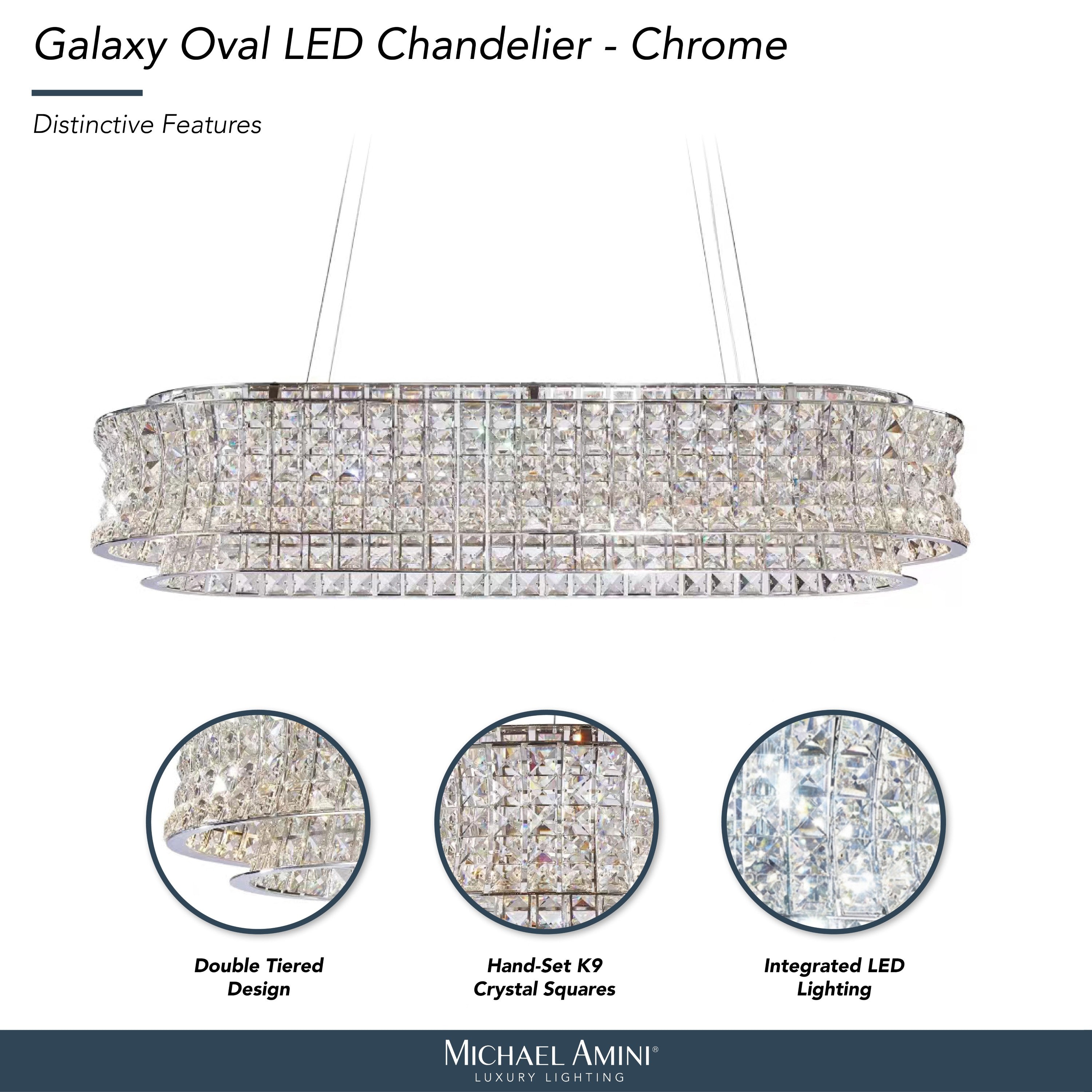 Michael Amini Galaxy Oval LED Crystal Chandelier - Chrome