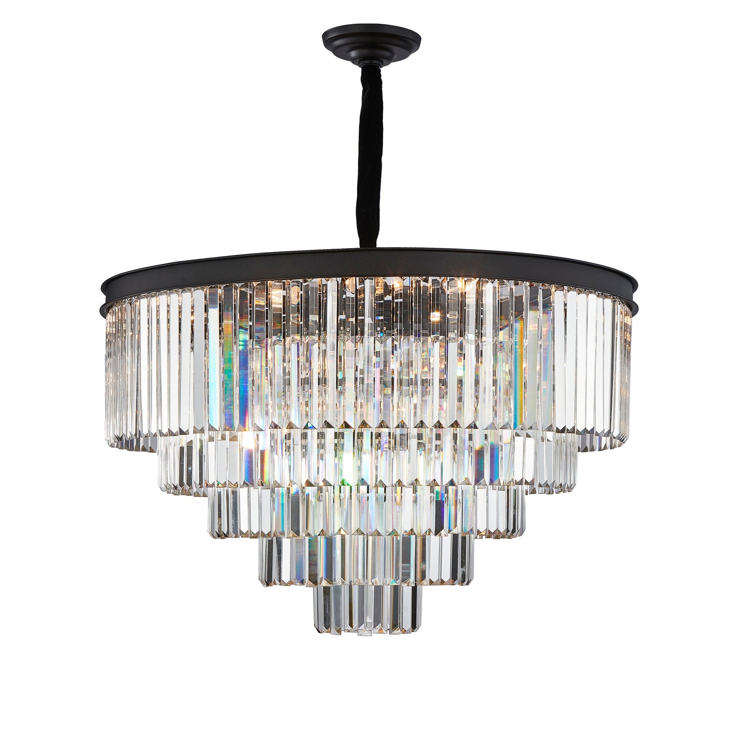 Michael Amini Allure 21-Light Round Crystal Chandelier - Matte Black