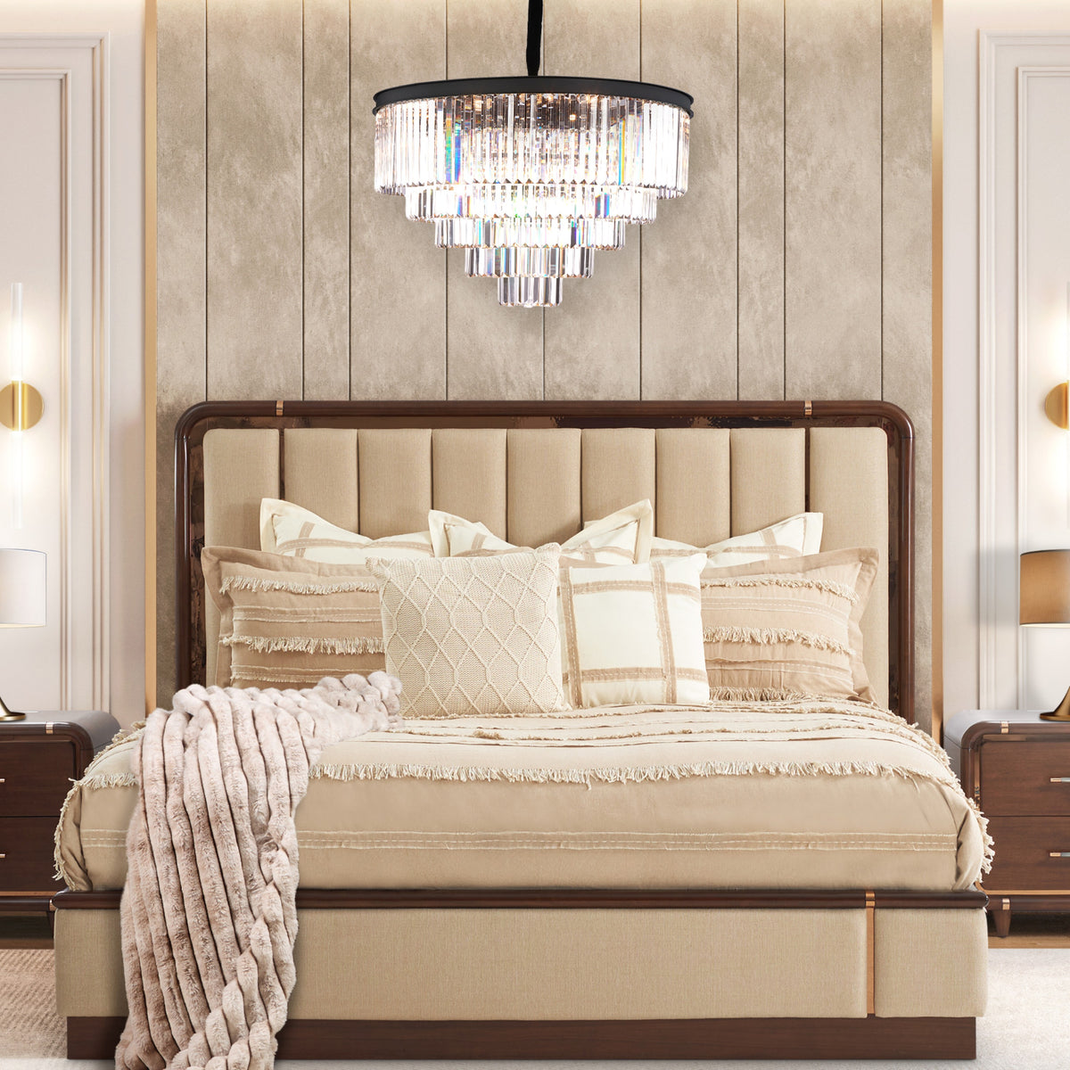 Michael Amini Allure 21-Light Round Crystal Chandelier - Matte Black