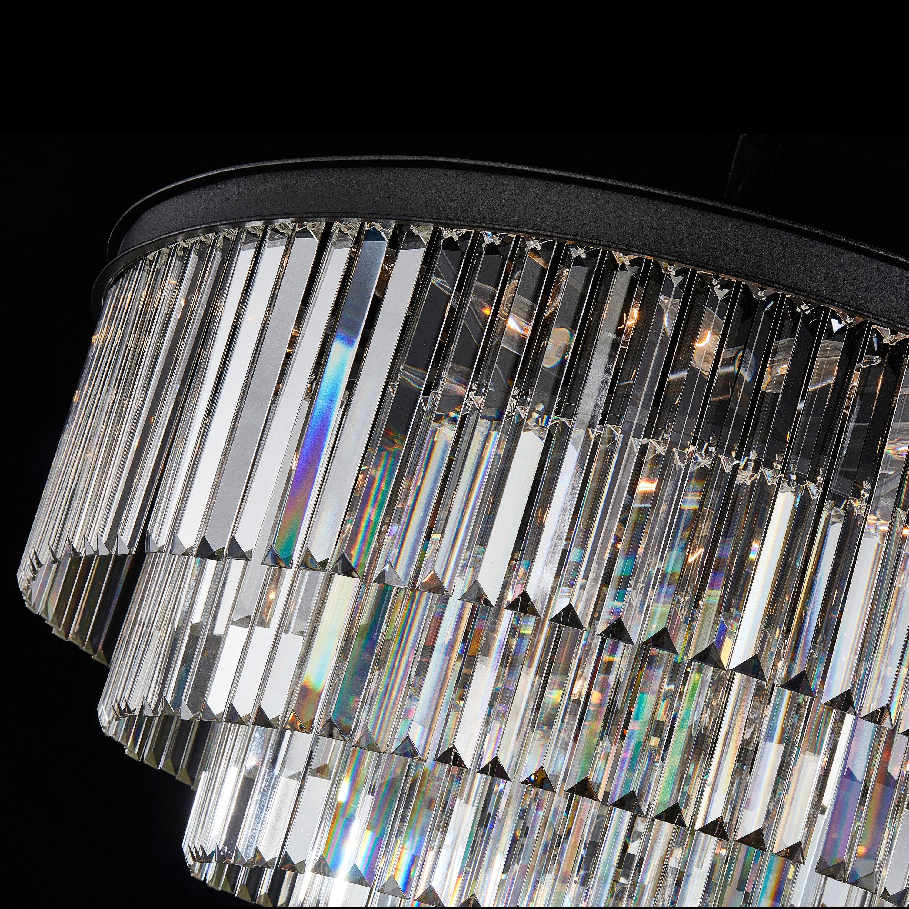 Michael Amini Allure 28-Light Round Crystal Chandelier - Matte Black