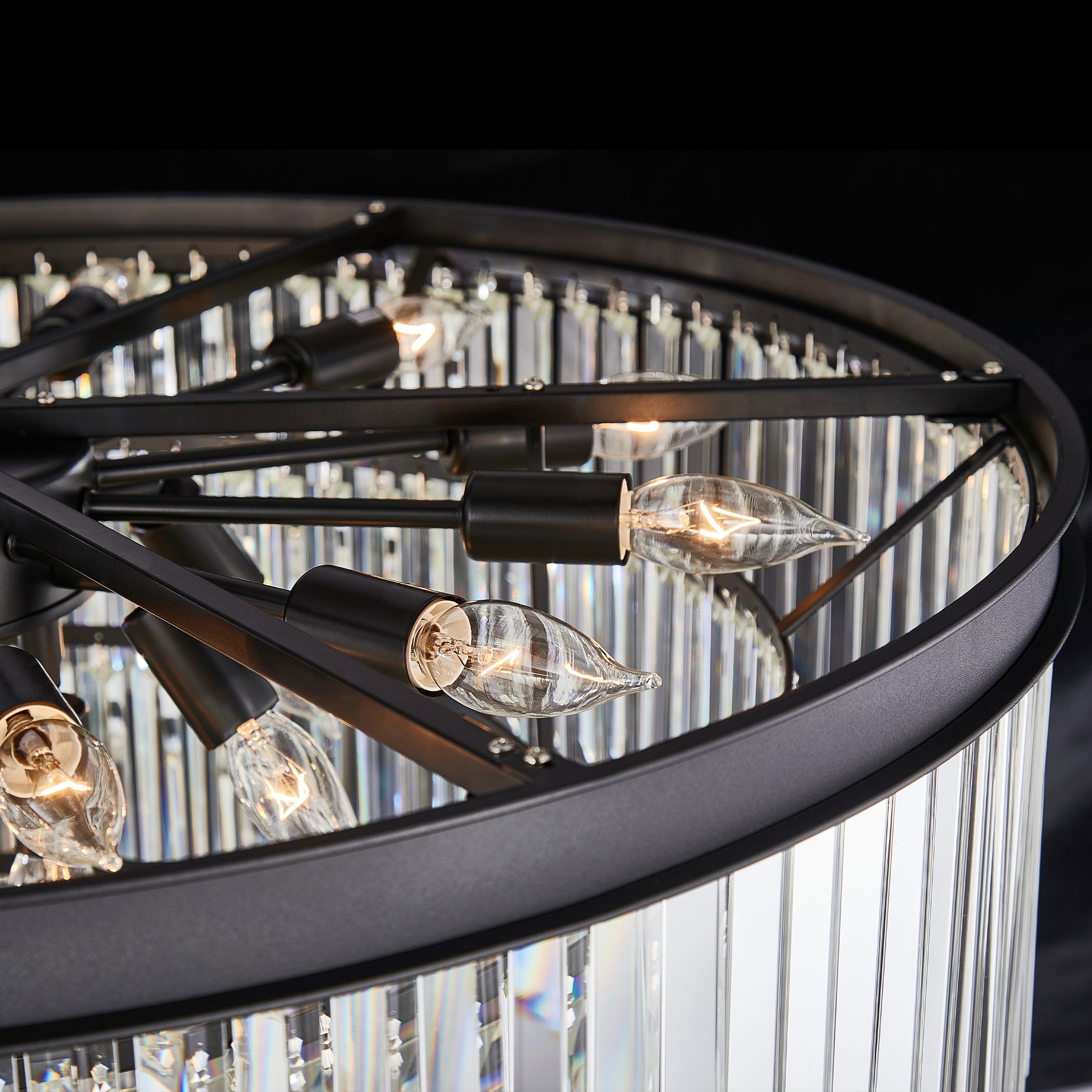 Michael Amini Allure 28-Light Round Crystal Chandelier - Matte Black