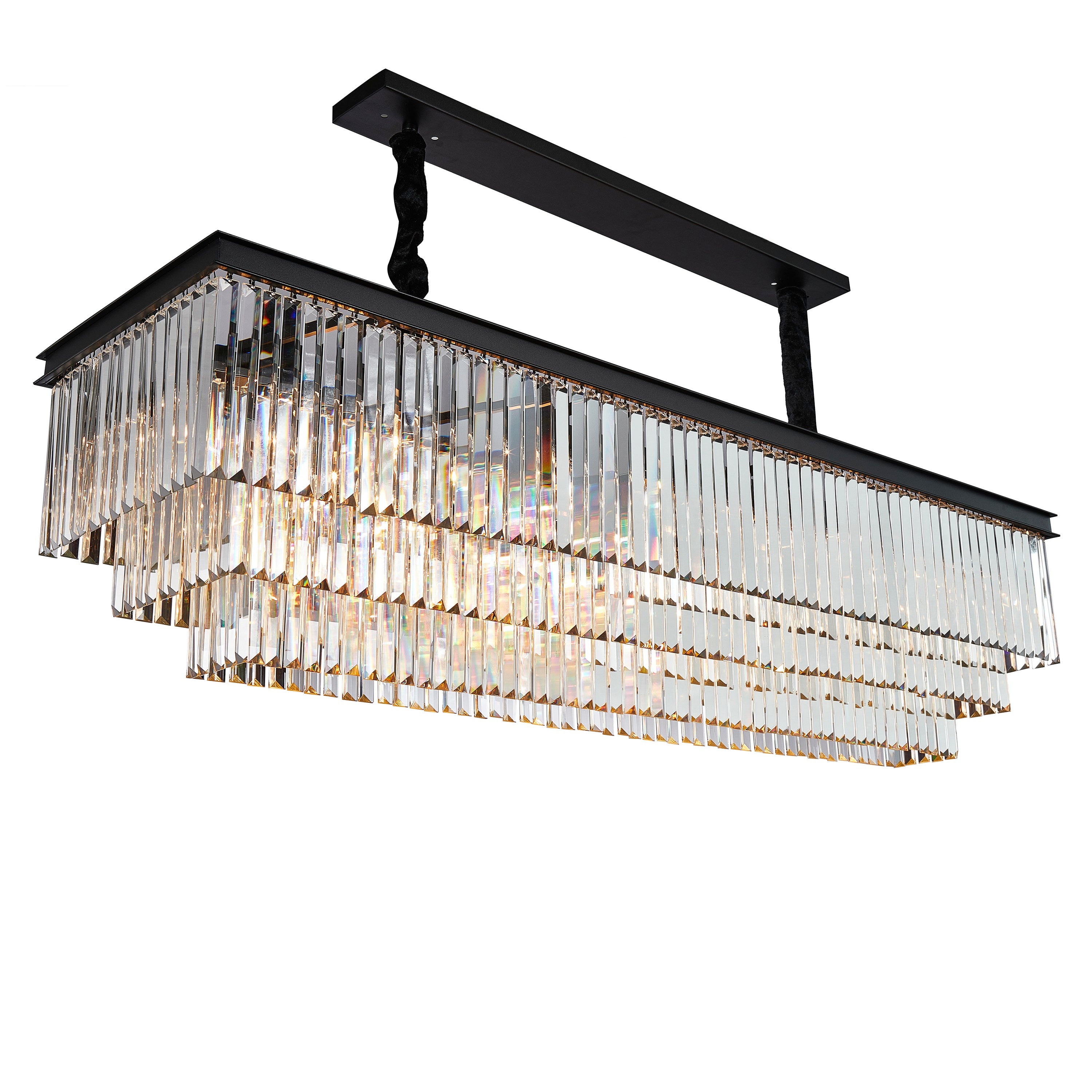 Michael Amini Allure 20-Light Rectangular Crystal Chandelier - Matte Black