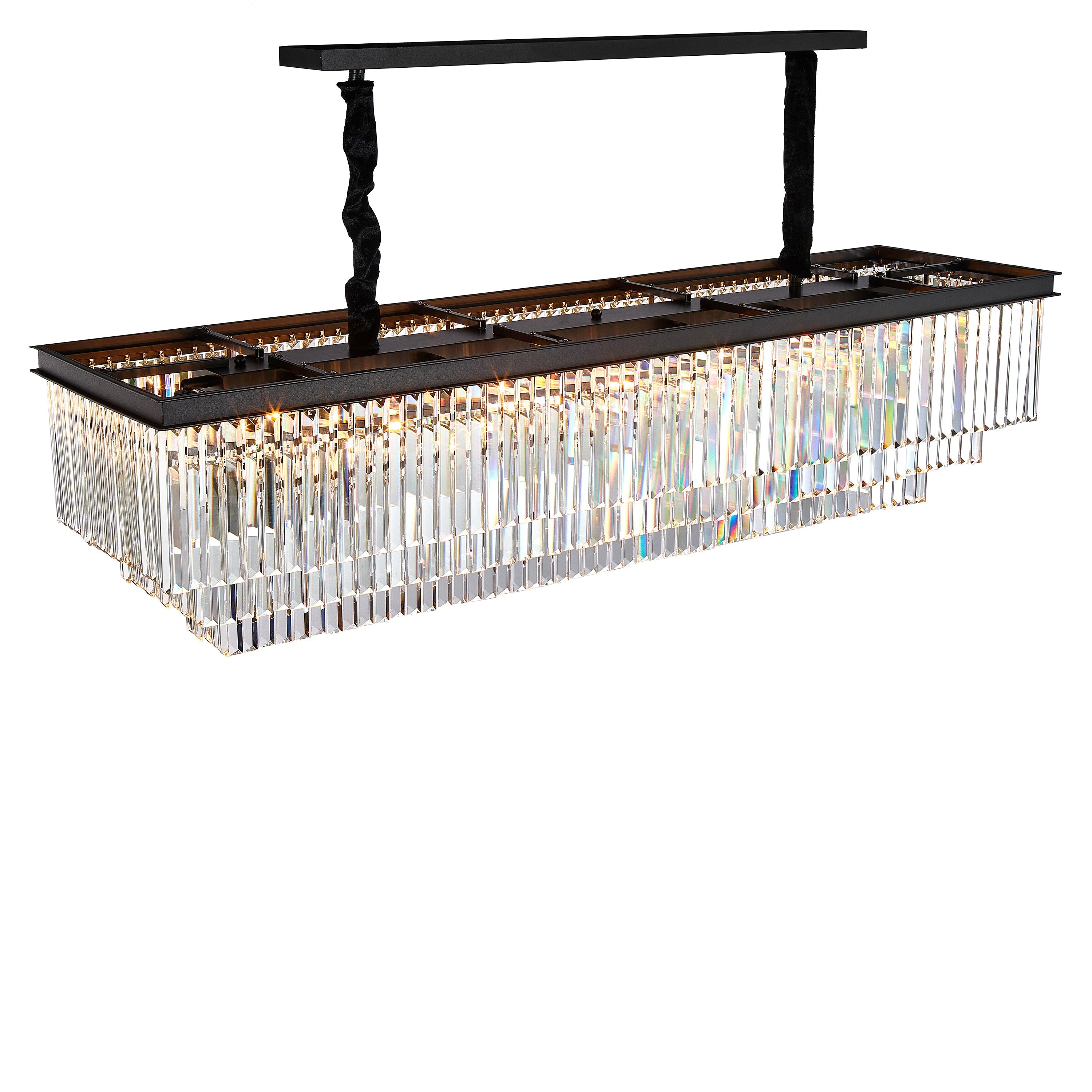 Michael Amini Allure 20-Light Rectangular Crystal Chandelier - Matte Black