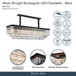 Michael Amini Allure 20-Light Rectangular Crystal Chandelier - Matte Black