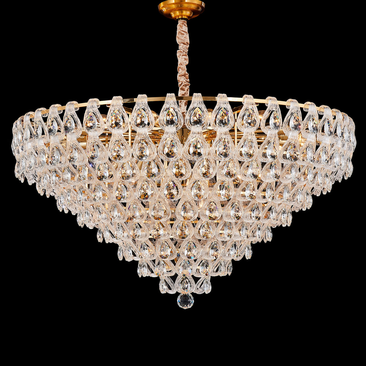 Michael Amini Gala 28-Light Round LED Chandelier - Gold