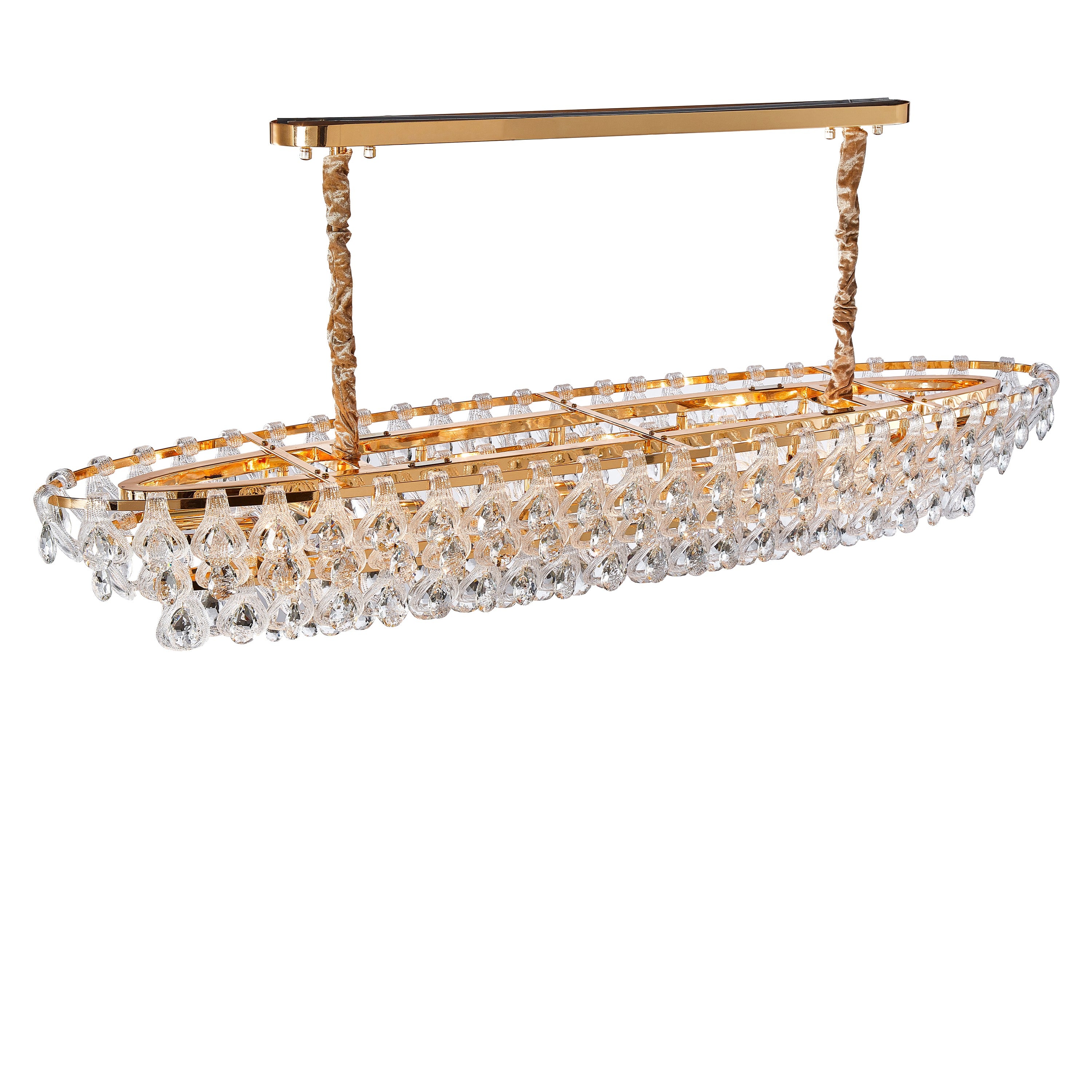 Michael Amini Gala 14-Light Rectangular LED Chandelier - Gold