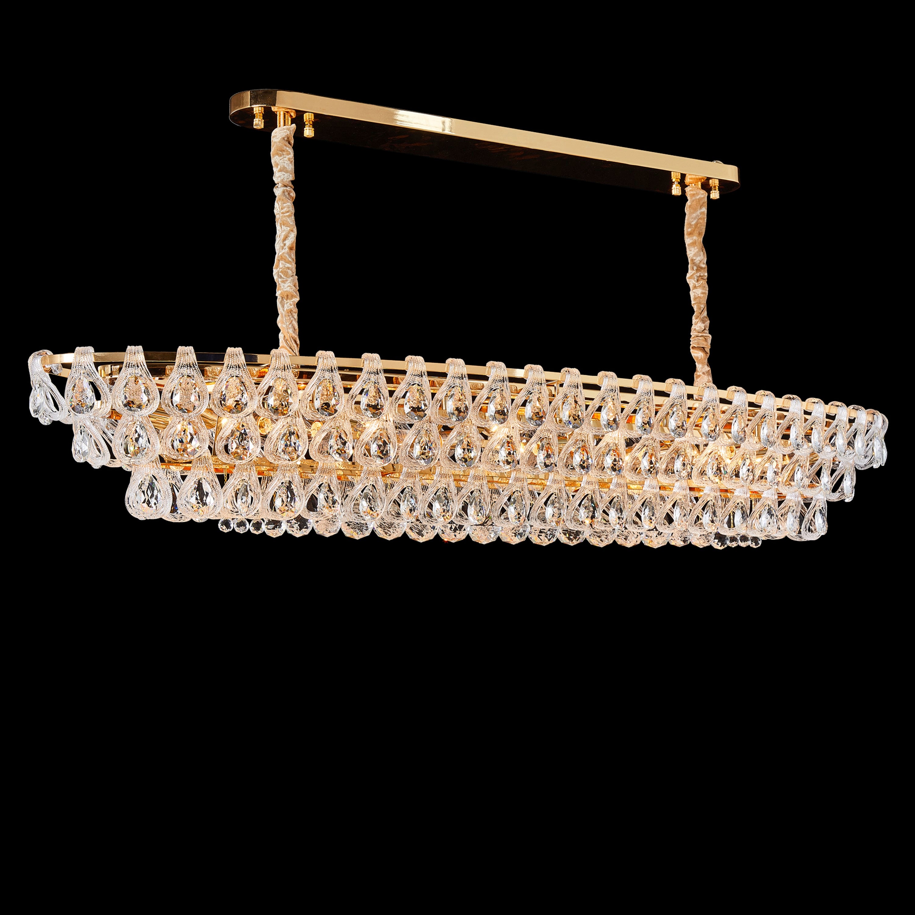 Michael Amini Gala 14-Light Rectangular LED Chandelier - Gold
