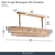 Michael Amini Gala 14-Light Rectangular LED Chandelier - Gold
