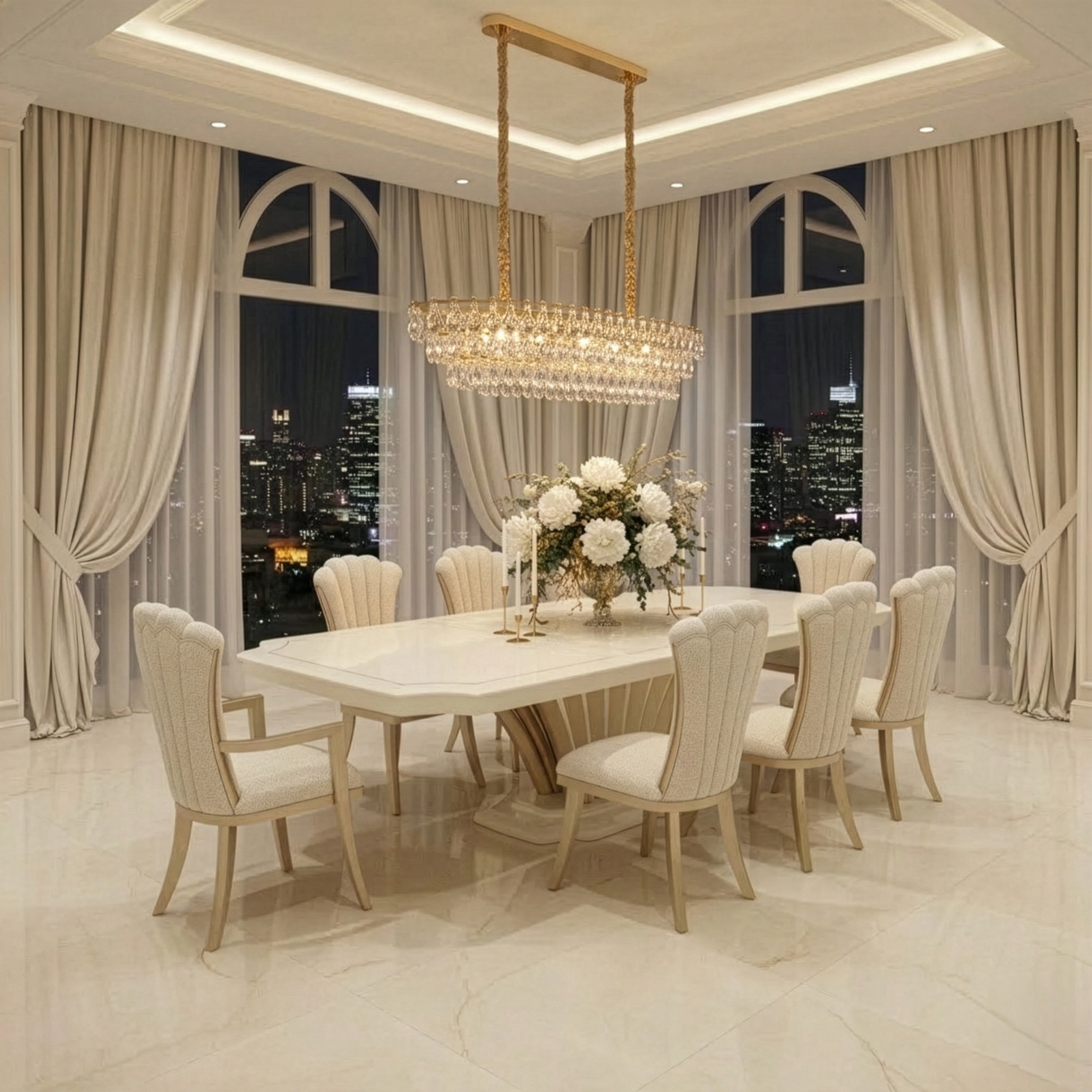 Michael Amini Gala 14-Light Rectangular LED Chandelier - Gold