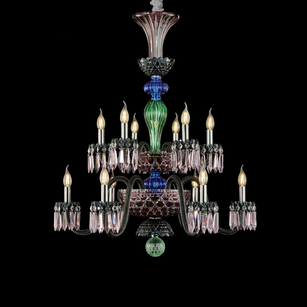 Michael Amini Noir 12-Light Traditional Crystal Chandelier