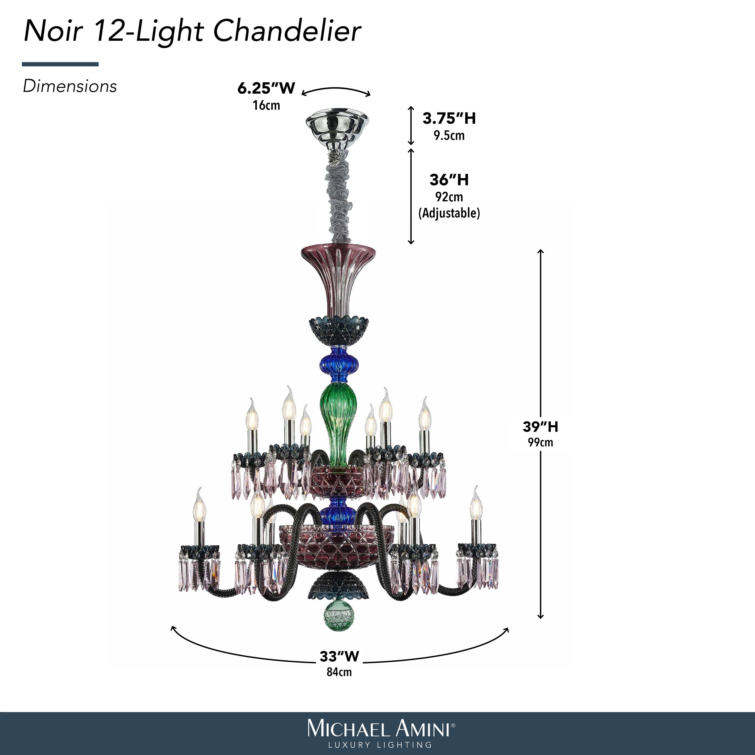 Michael Amini Noir 12-Light Traditional Crystal Chandelier