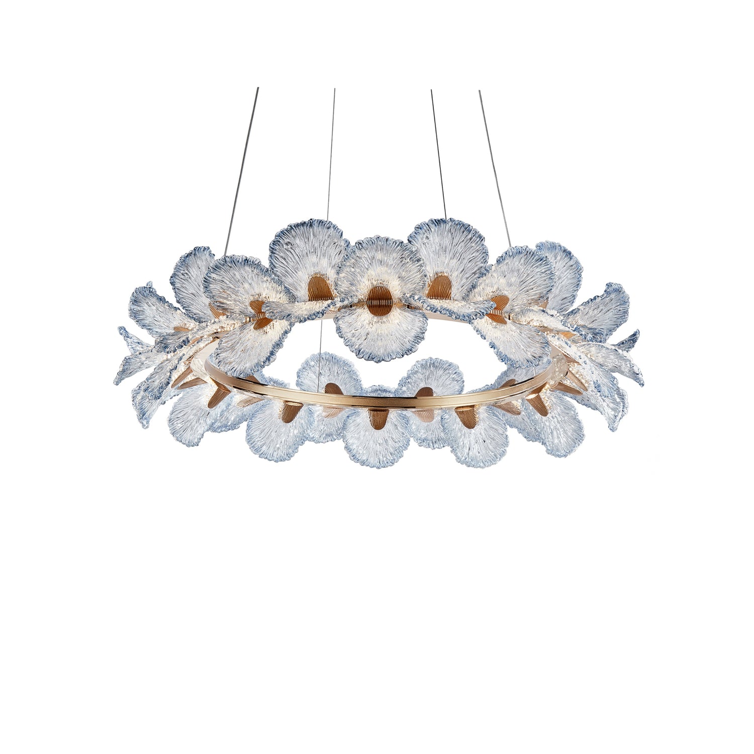 Michael Amini Brisa 39" Round LED Chandelier - Ocean Blue/Bronze