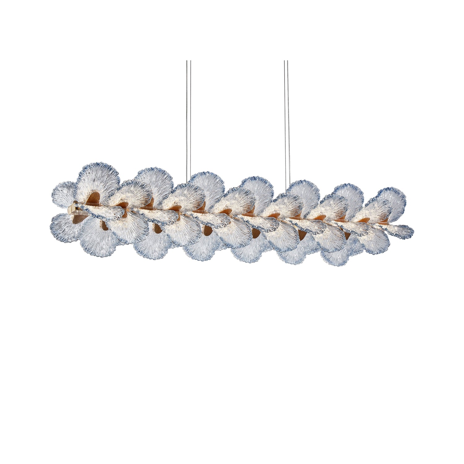 Michael Amini Brisa 50" Rectangular LED Chandelier - Ocean Blue/Bronze
