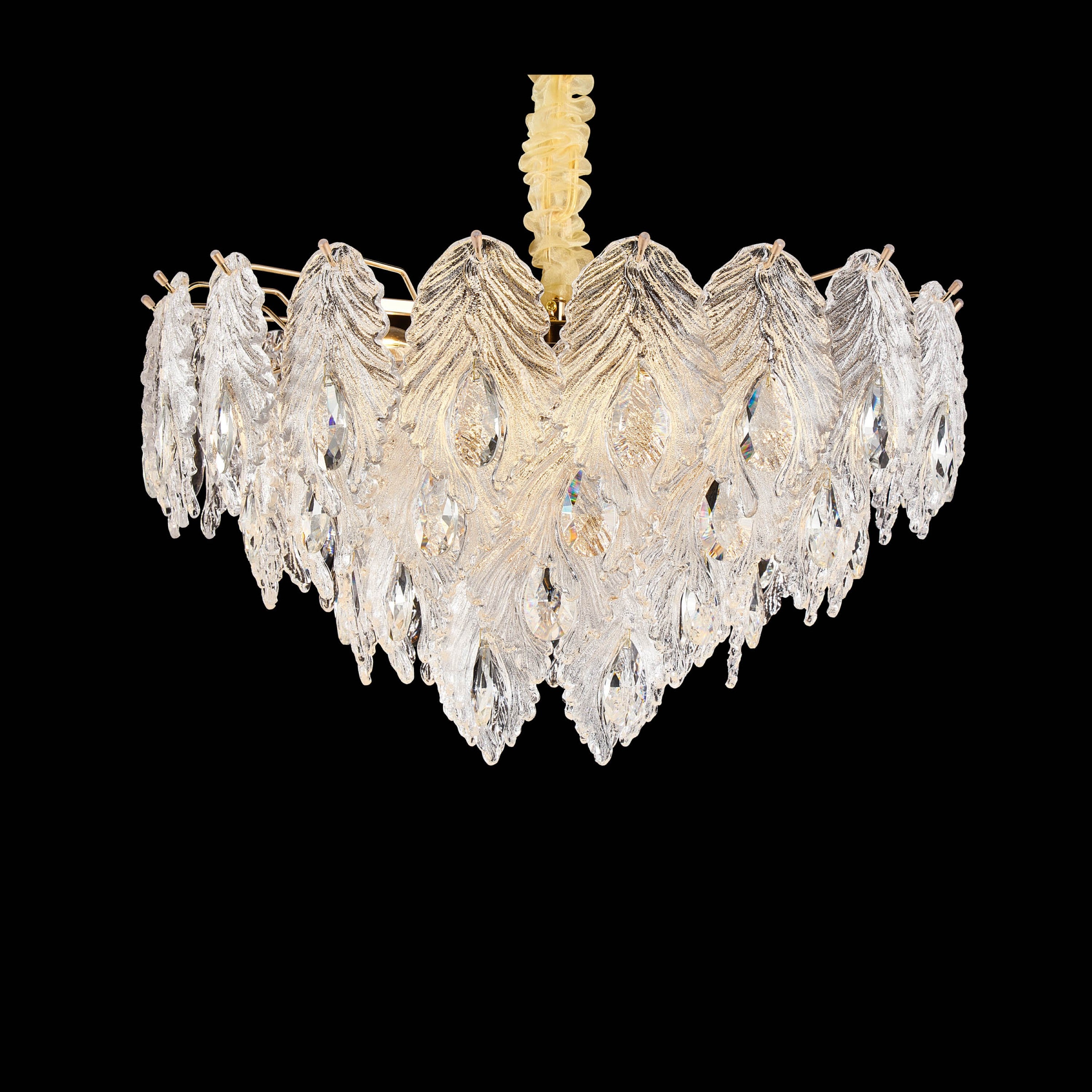 Michael Amini Orlisse 9-Light Acrylic Chandelier - Gold