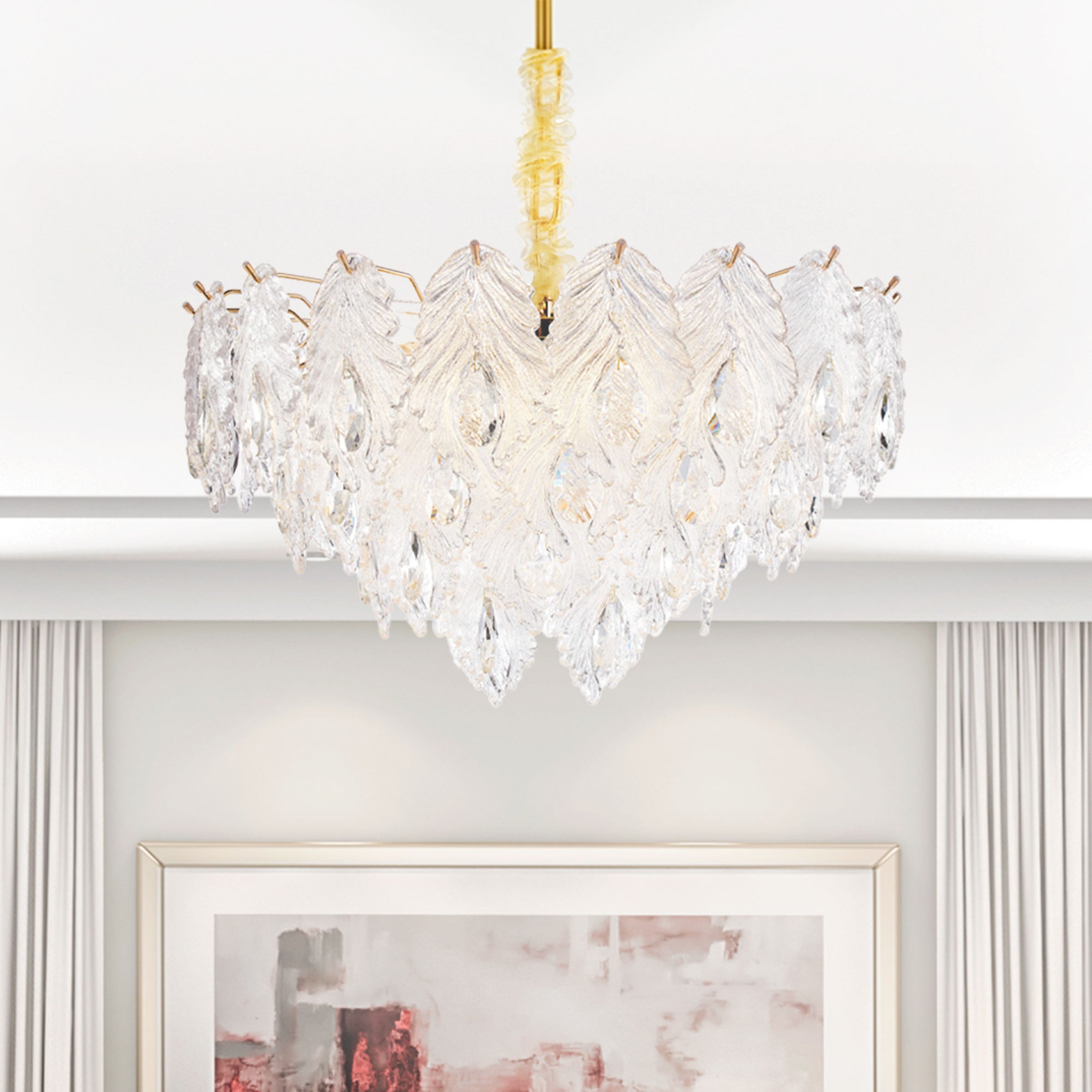 Michael Amini Orlisse 9-Light Acrylic Chandelier - Gold